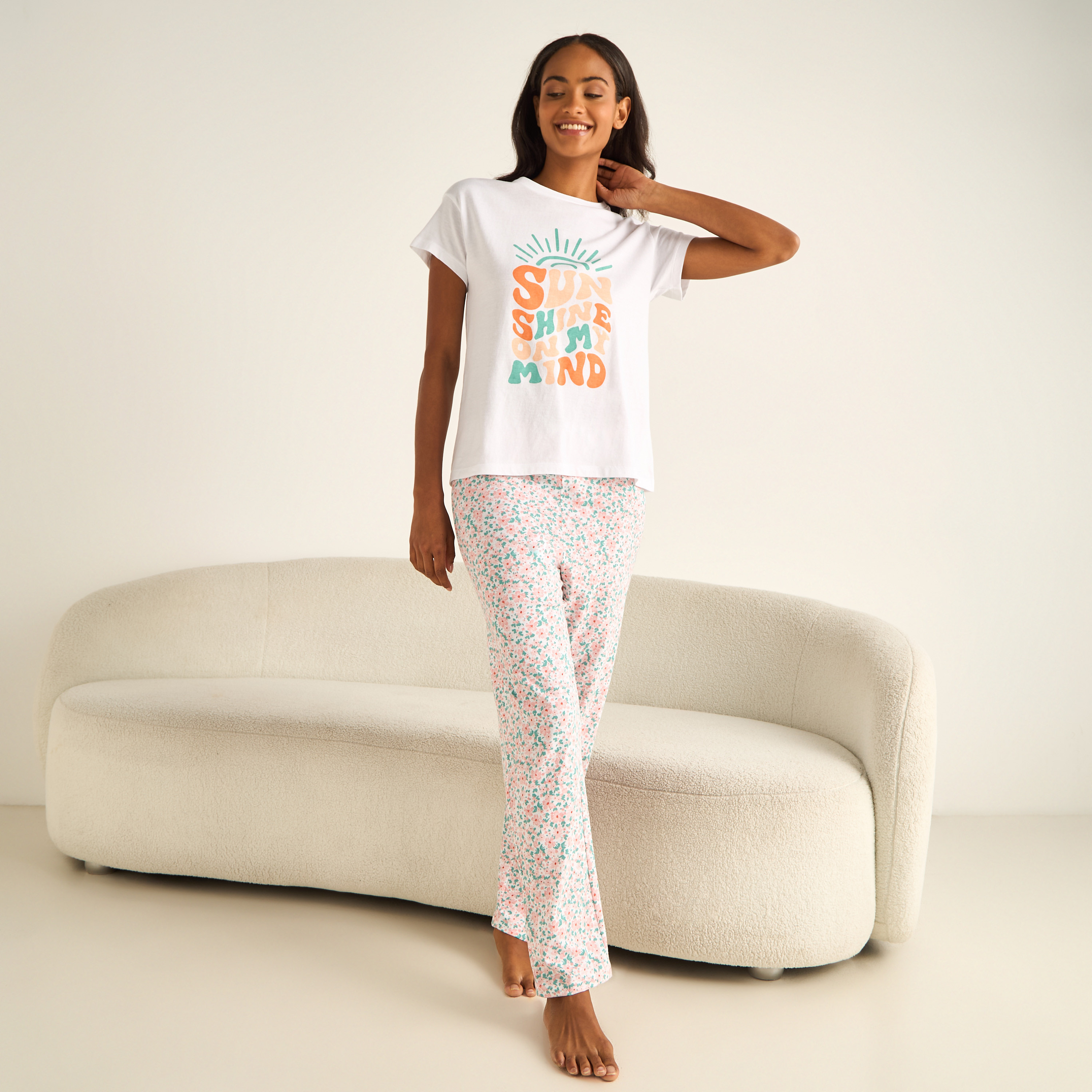 Pyjama Set T-shirt & Trousers-women-clothing-nightwear-pyjamas-longsets-image-1