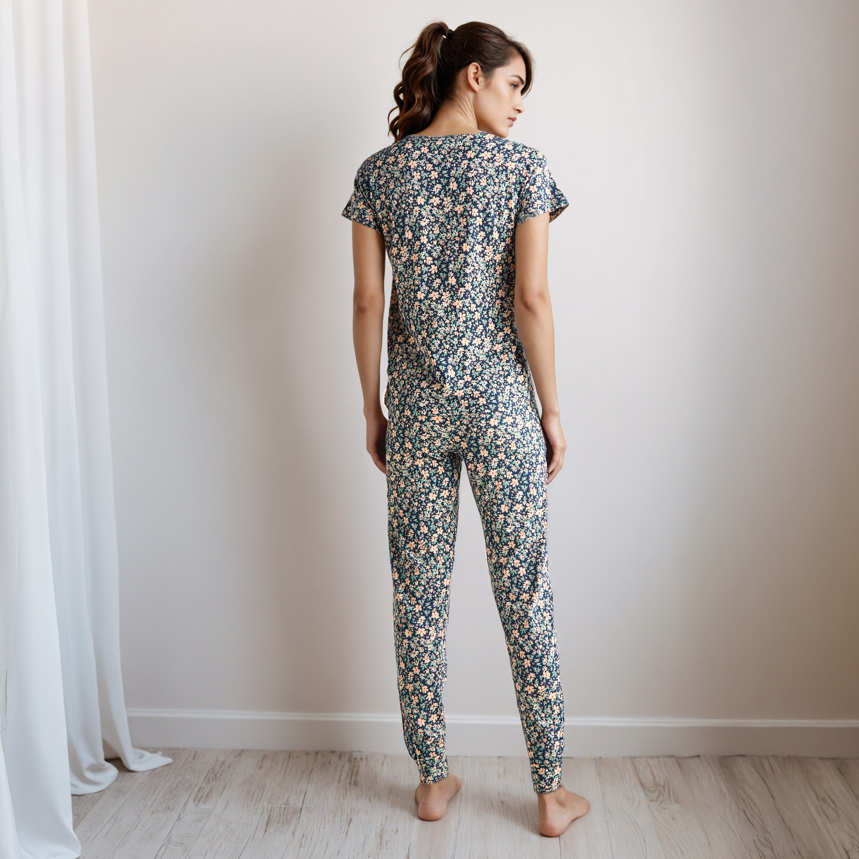 Pyjama Set T-shirt & Trousers-women-clothing-nightwear-pyjamas-longsets-image-3