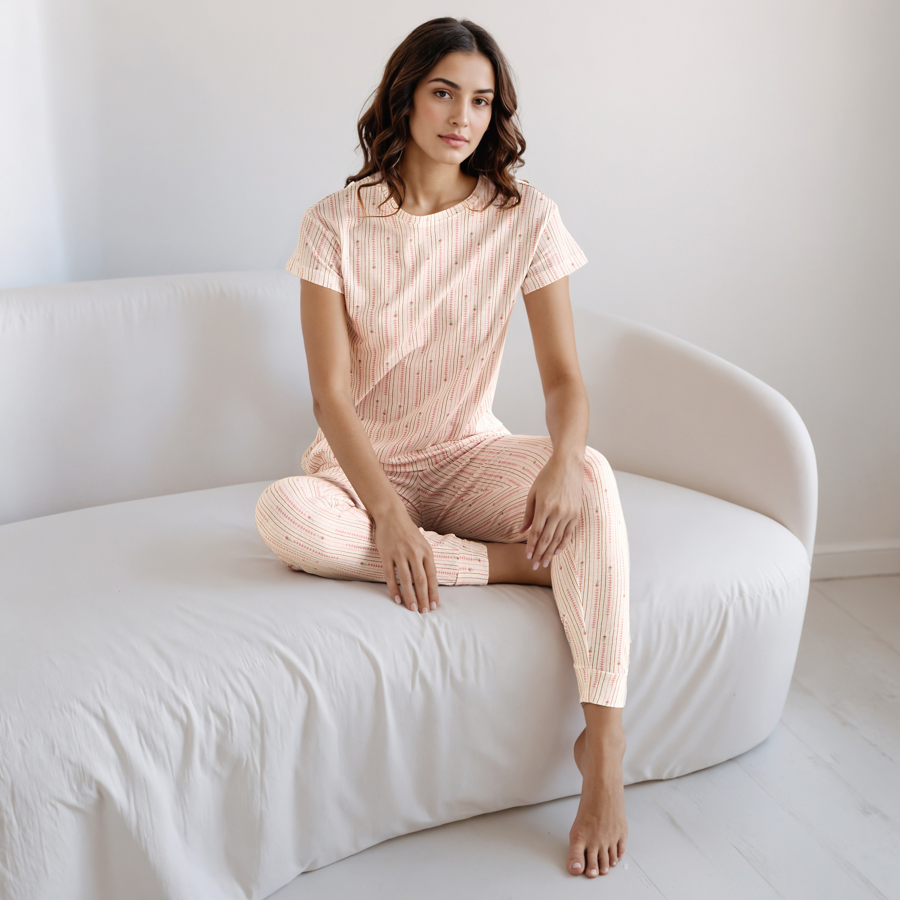 Pyjama Set T-shirt & Trousers-women-clothing-nightwear-pyjamas-longsets-image-1