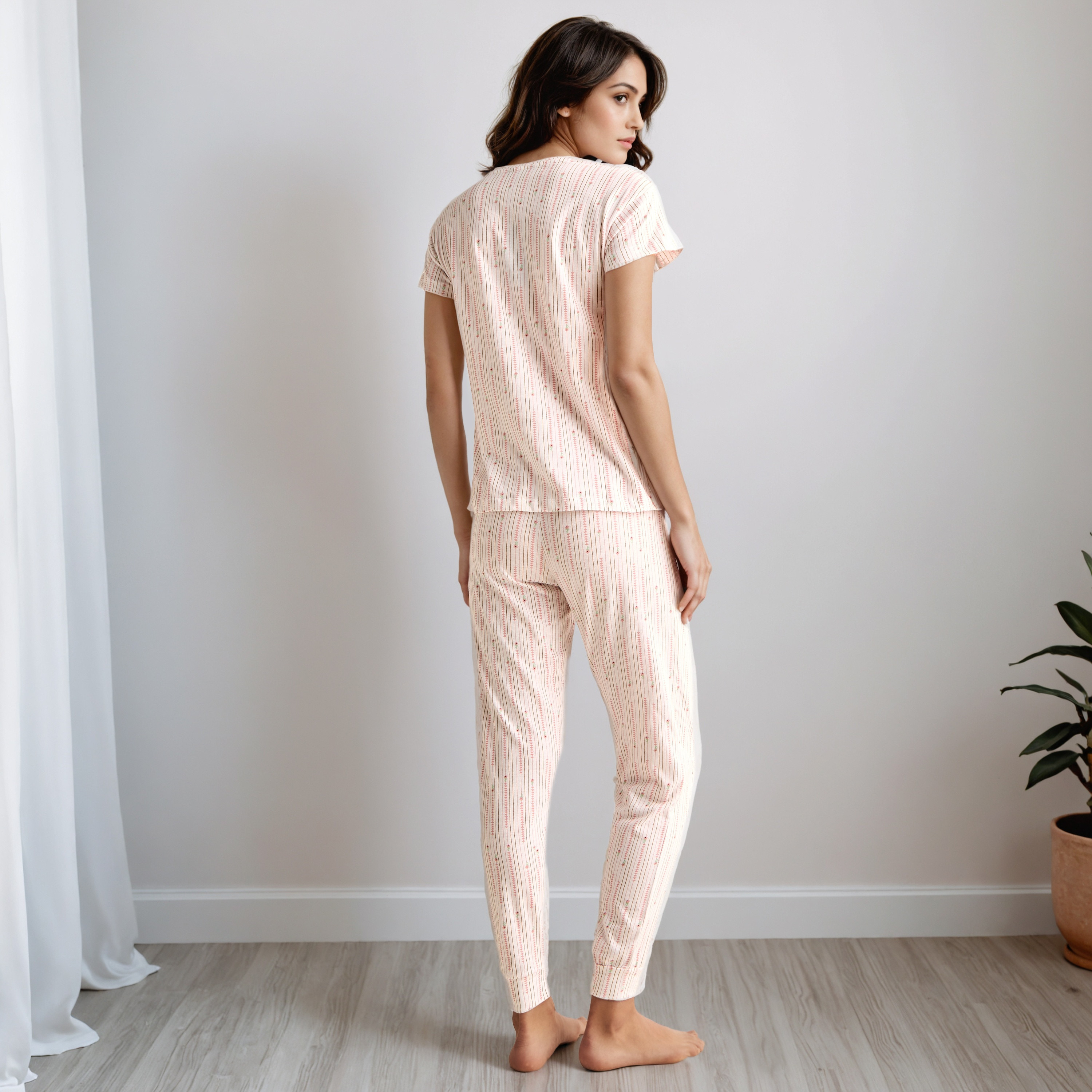 Pyjama Set T-shirt & Trousers-women-clothing-nightwear-pyjamas-longsets-image-3