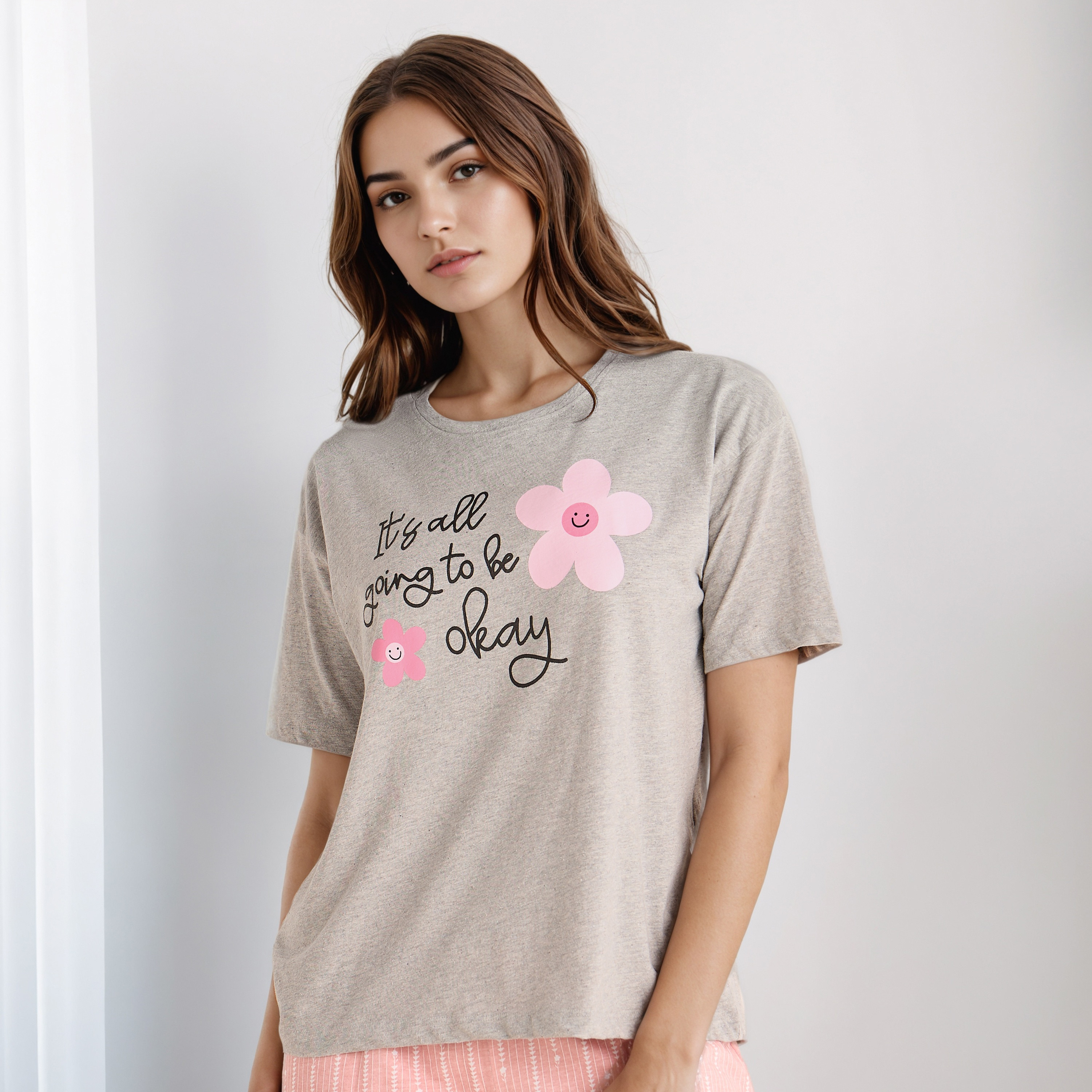 Pyjama Short Set T-shirt and Shorts Cotton-women-clothing-nightwear-pyjamas-shortsets-image-2