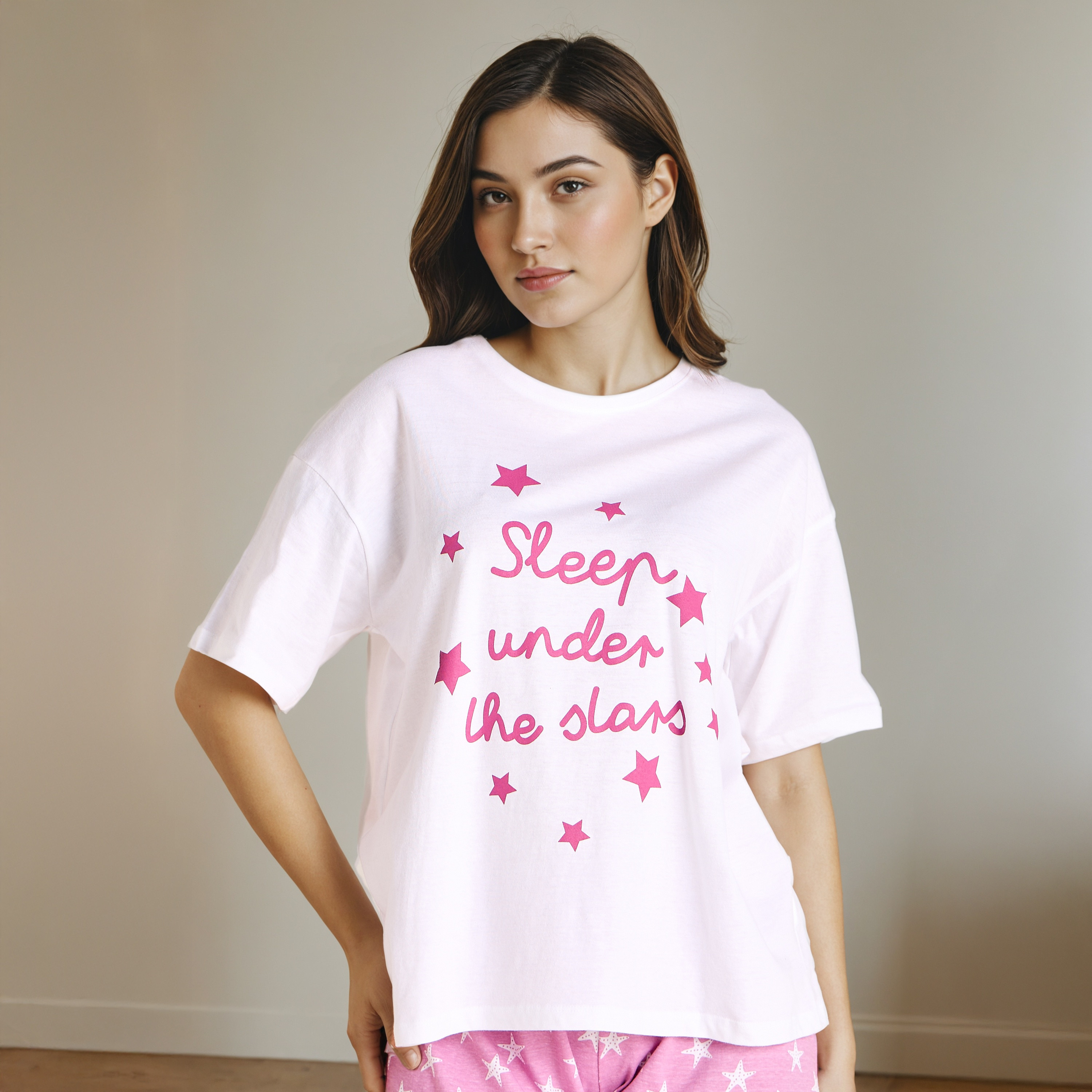 طقم شورت بيجاما وتيشيرت-women-clothing-nightwear-pyjamas-shortsets-image-2