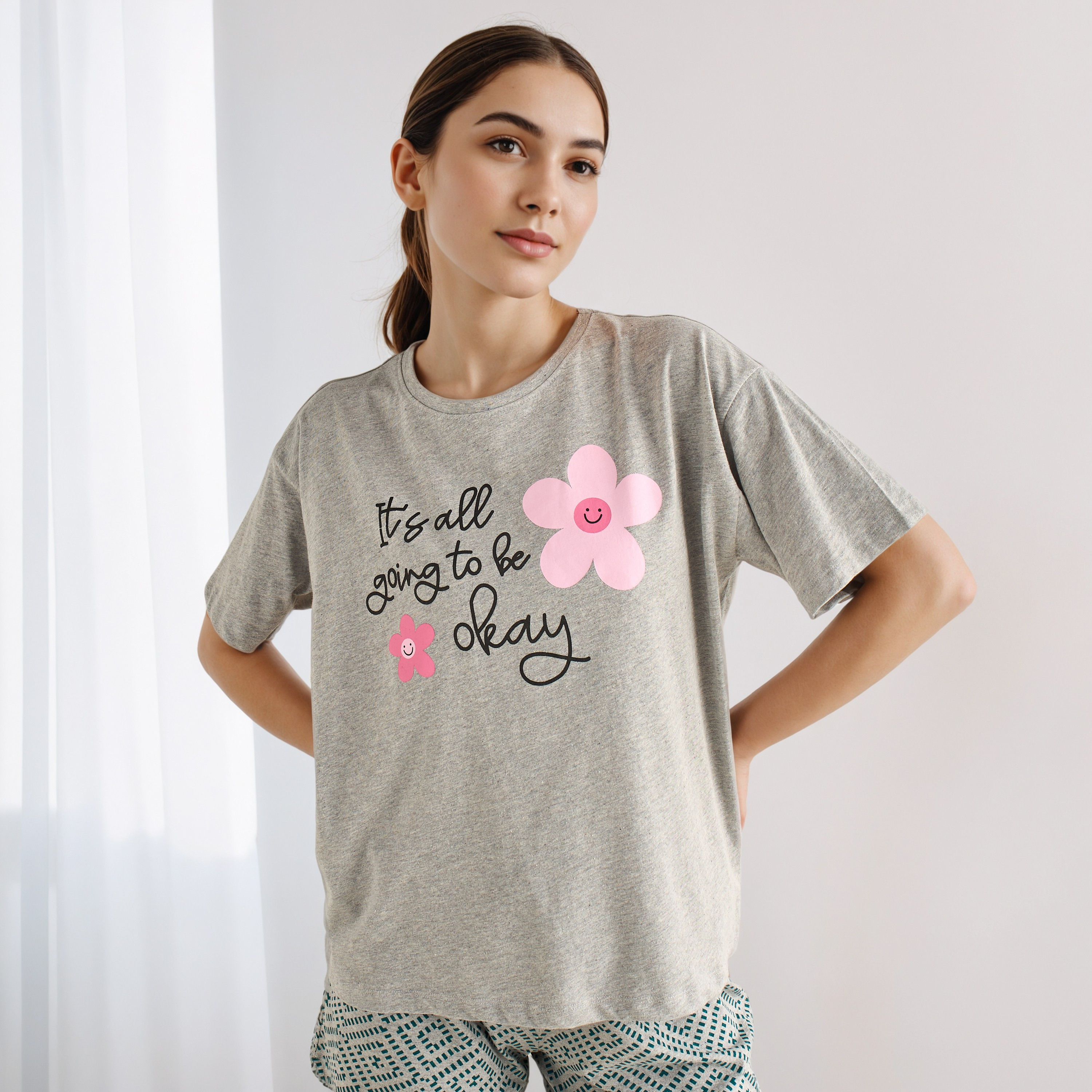 Pyjama Short Set T-shirt & Shorts-women-clothing-nightwear-pyjamas-shortsets-image-2