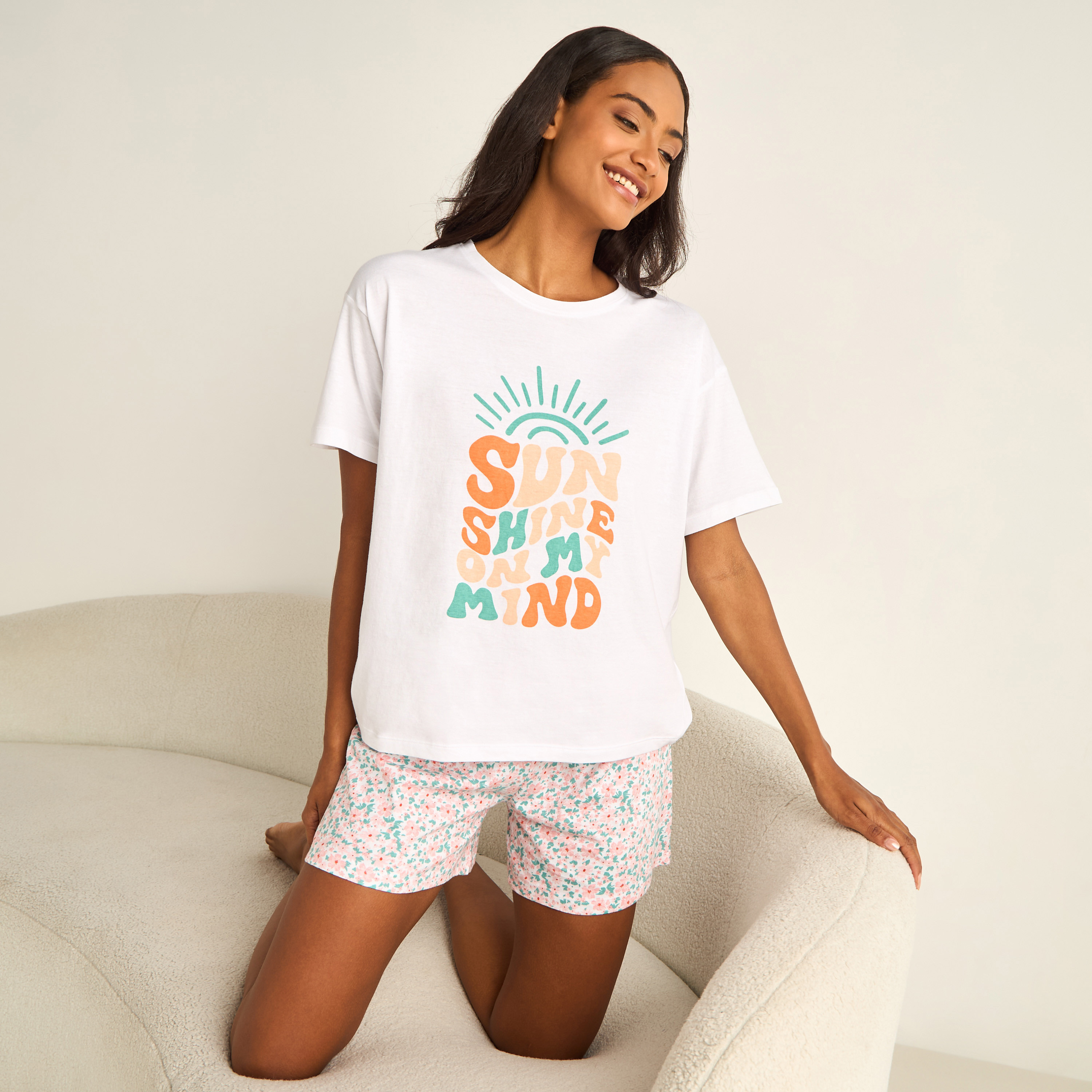 Pyjama Short Set T-shirt & Shorts-women-clothing-nightwear-pyjamas-shortsets-image-1