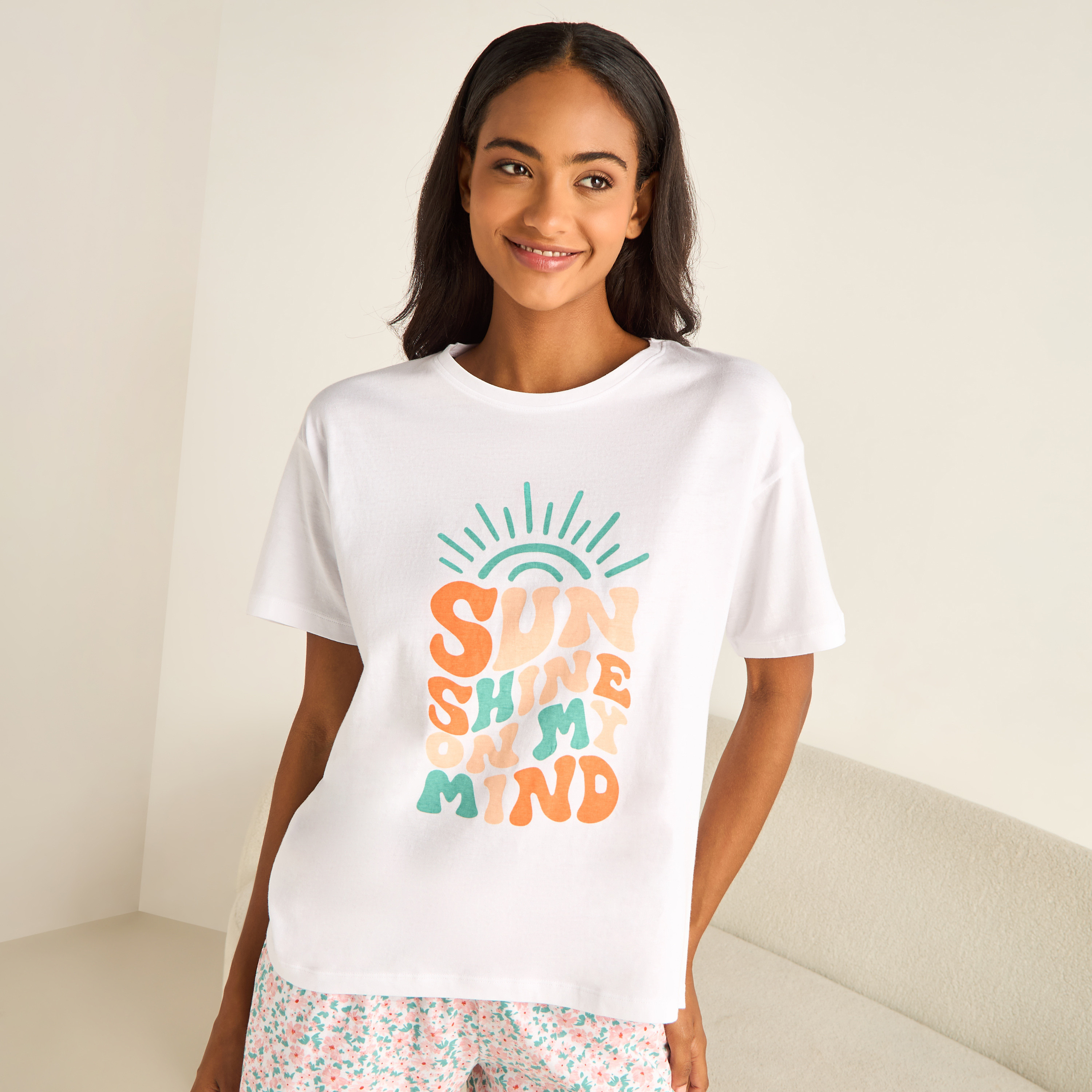Pyjama Short Set T-shirt & Shorts-women-clothing-nightwear-pyjamas-shortsets-image-2
