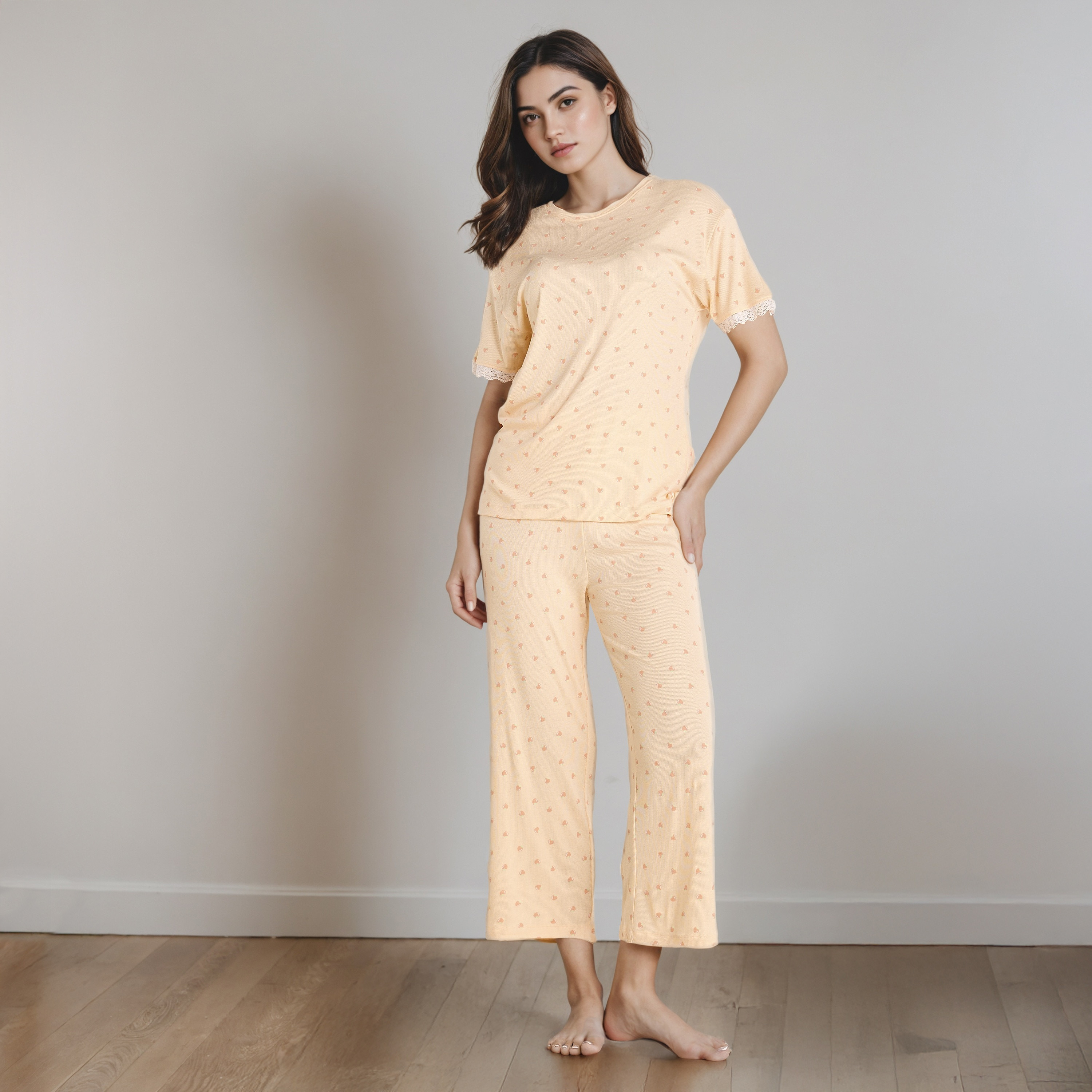 Printed T-shirt and Pyjama Set-women-clothing-nightwear-pyjamas-longsets-image-1