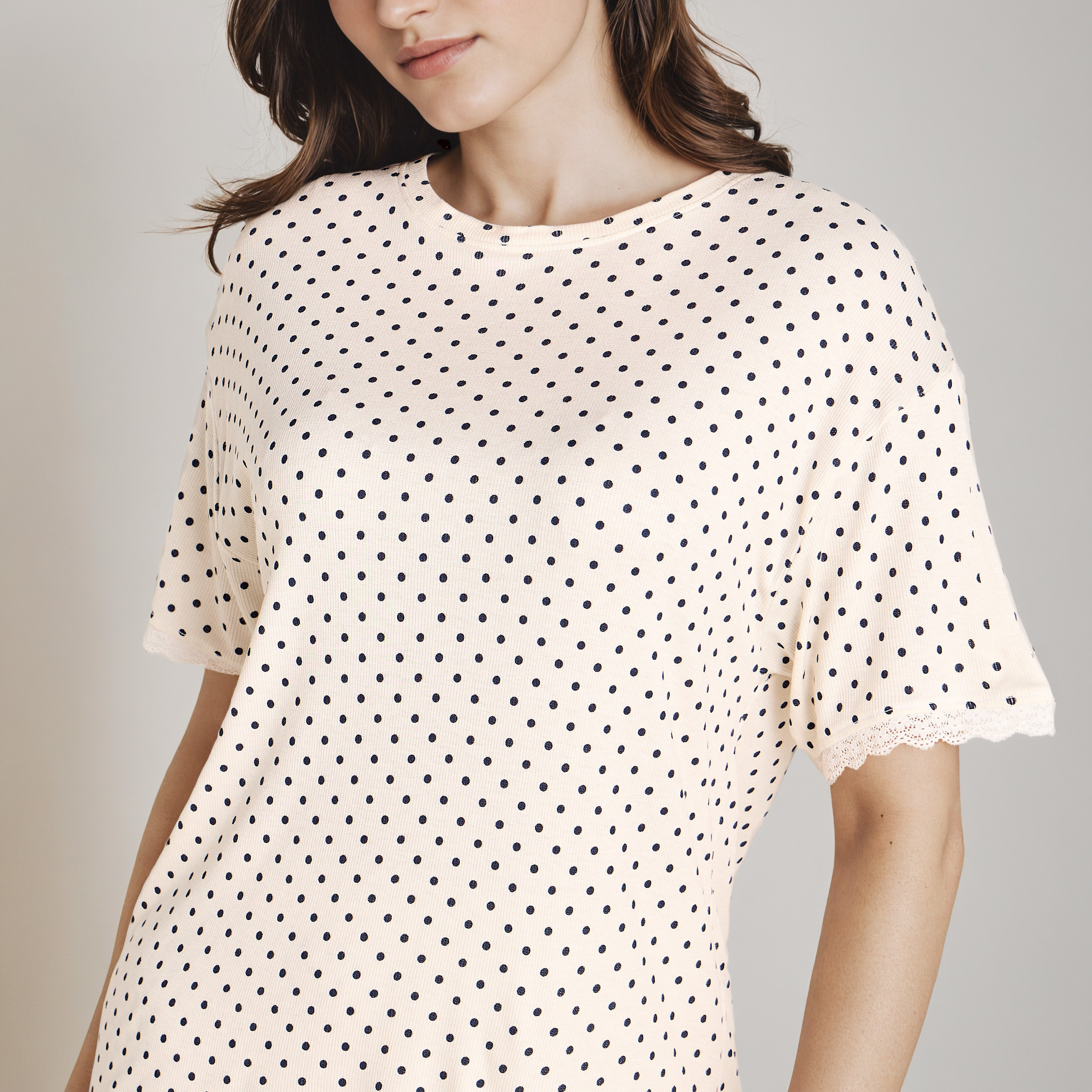 Polka Dot Print T-shirt and Pyjama Set-women-clothing-nightwear-pyjamas-longsets-image-5