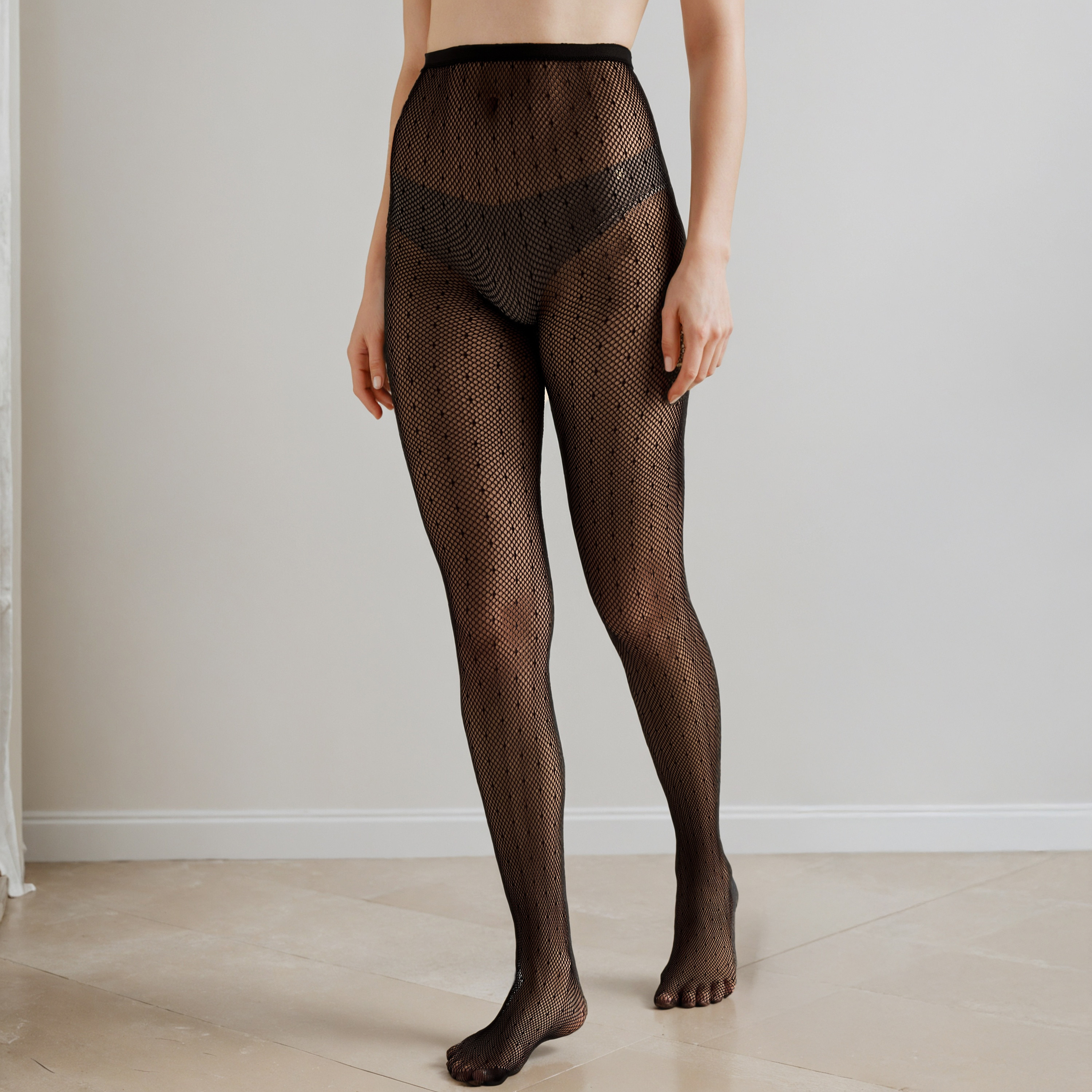 Dotted Mesh Sheer Stockings-women-clothing-lingerie-lingerieaccessories-image-1