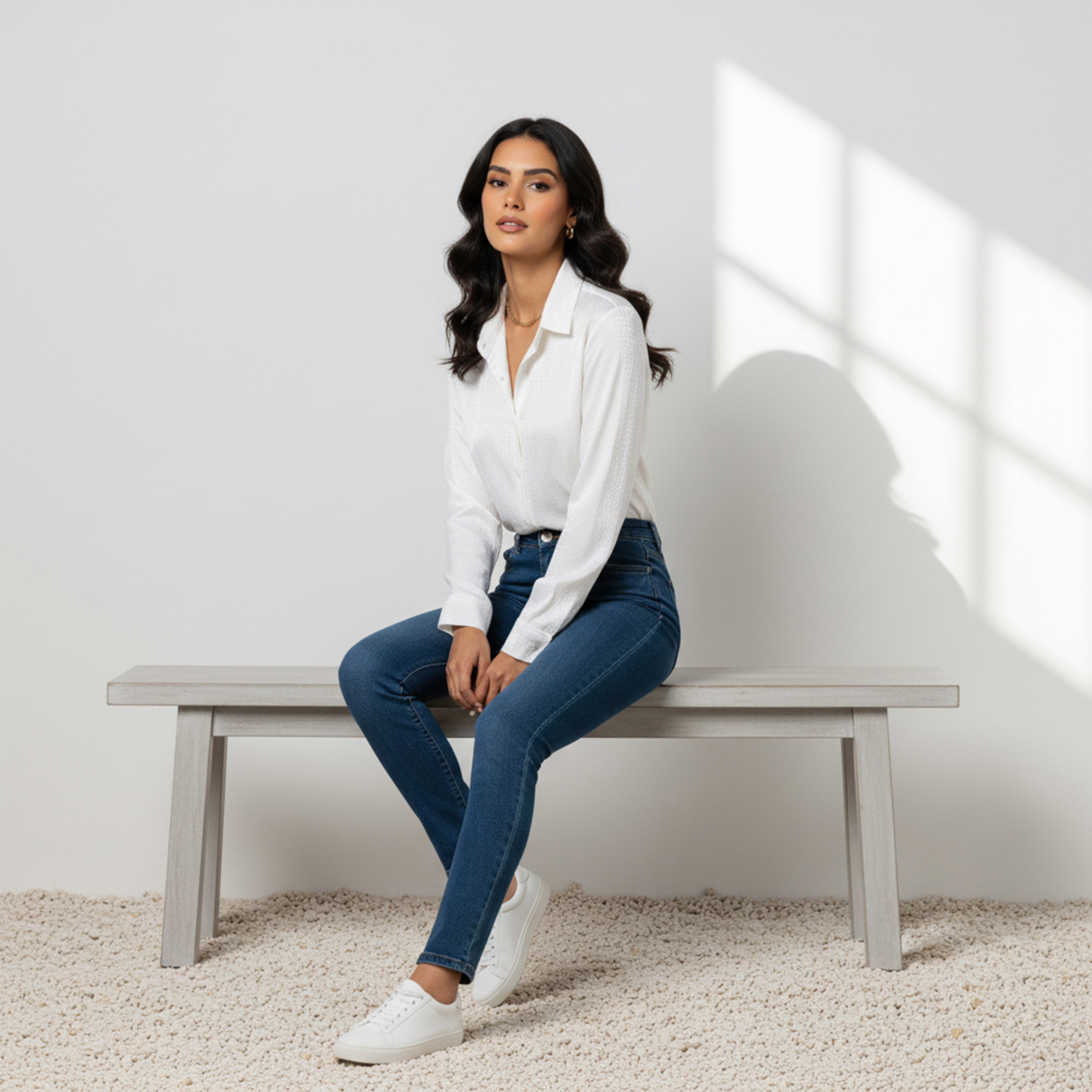 قميص فيسكوز بارز الملمس بقصة عادية وياقة-women-clothing-shirtsandblouses-shirts-image-5