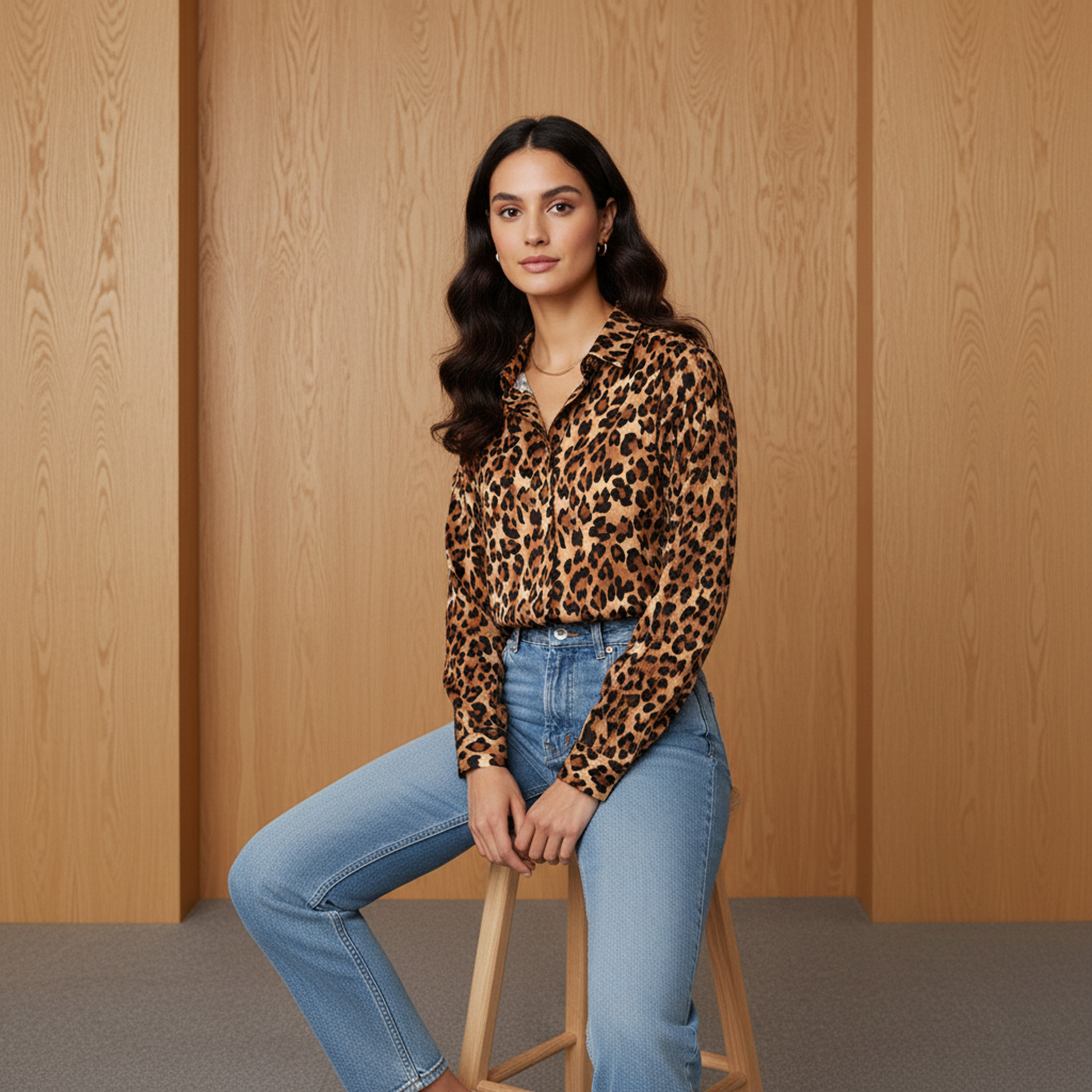 Regular Fit Viscose Animal Print Shirt with Collar-women-clothing-shirtsandblouses-shirts-image-5