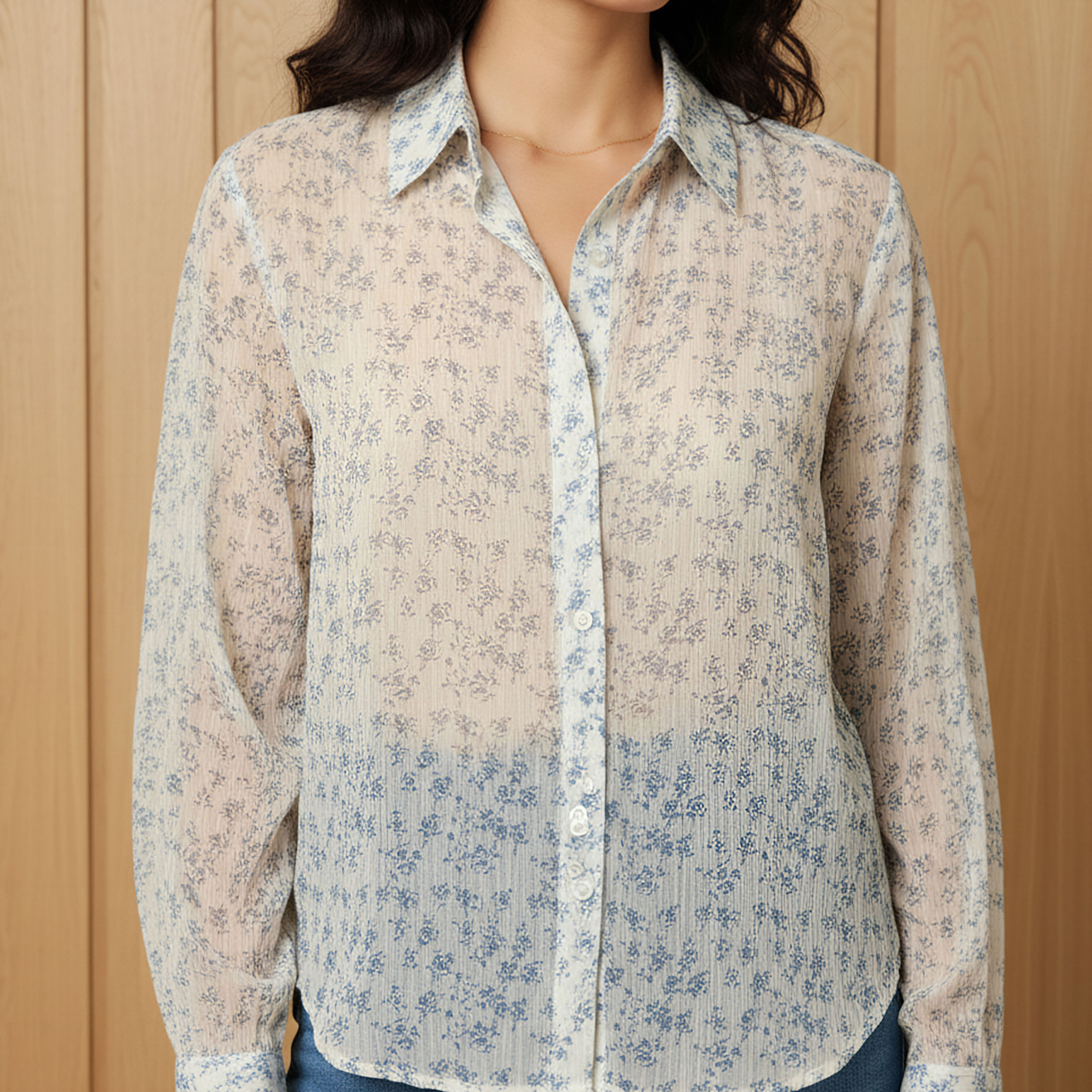 قميص فيسكوز بقصة عادية وطبعات زهور وياقة-women-clothing-shirtsandblouses-shirts-image-4