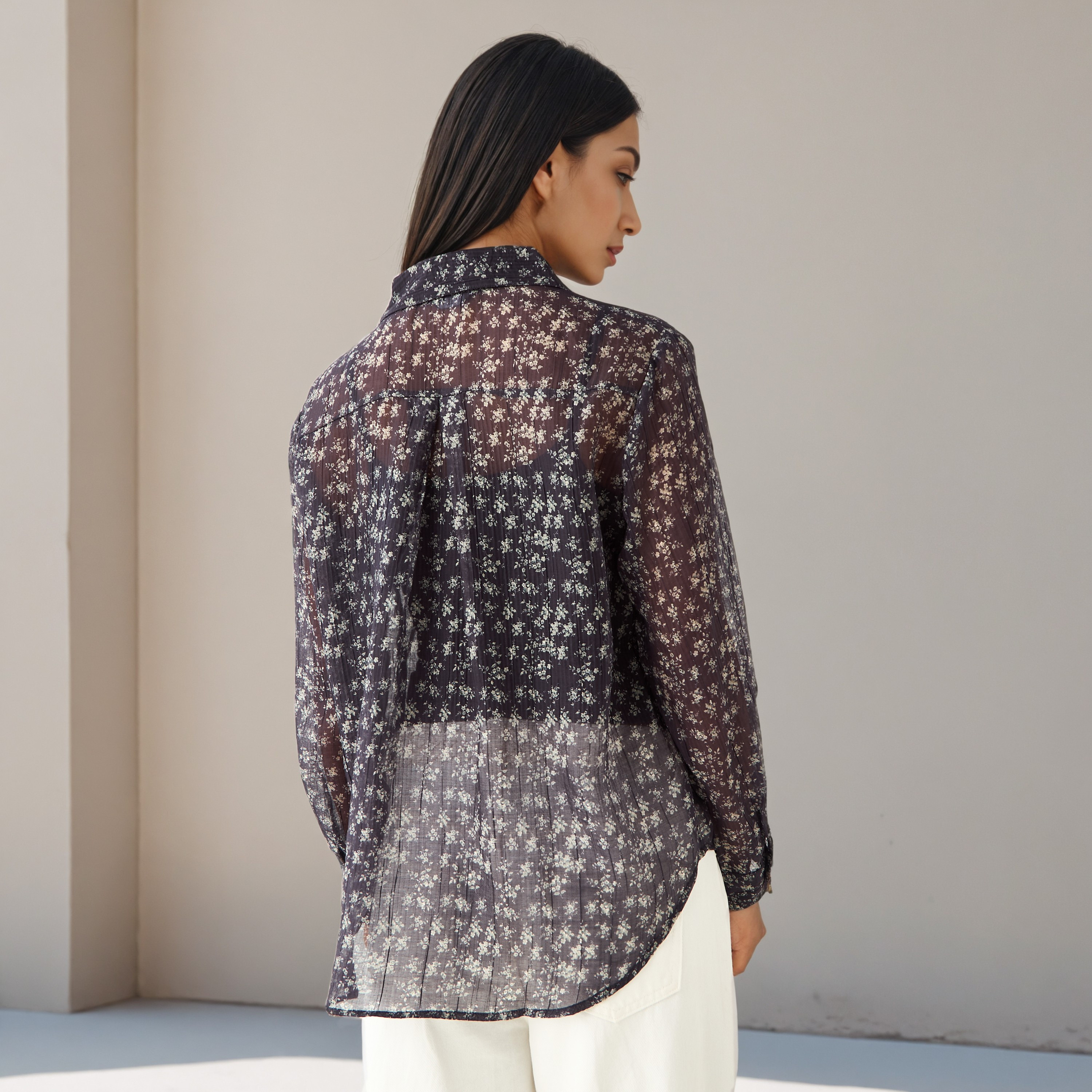 Regular Fit Viscose Floral Print Shirt with Collar-women-clothing-shirtsandblouses-shirts-image-3