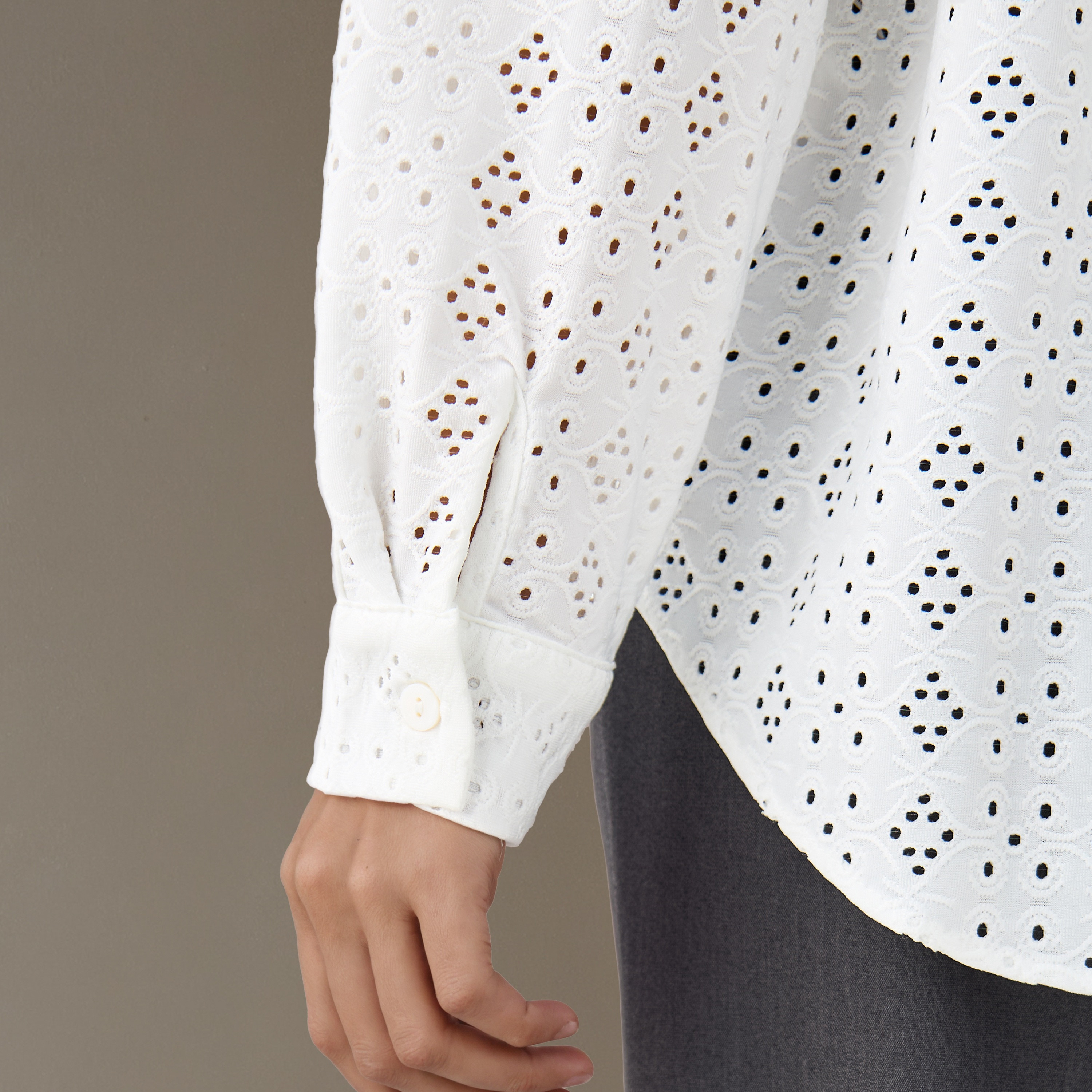 Regular Fit Viscose Schiffli Textured Shirt with Collar-women-clothing-shirtsandblouses-shirts-image-6