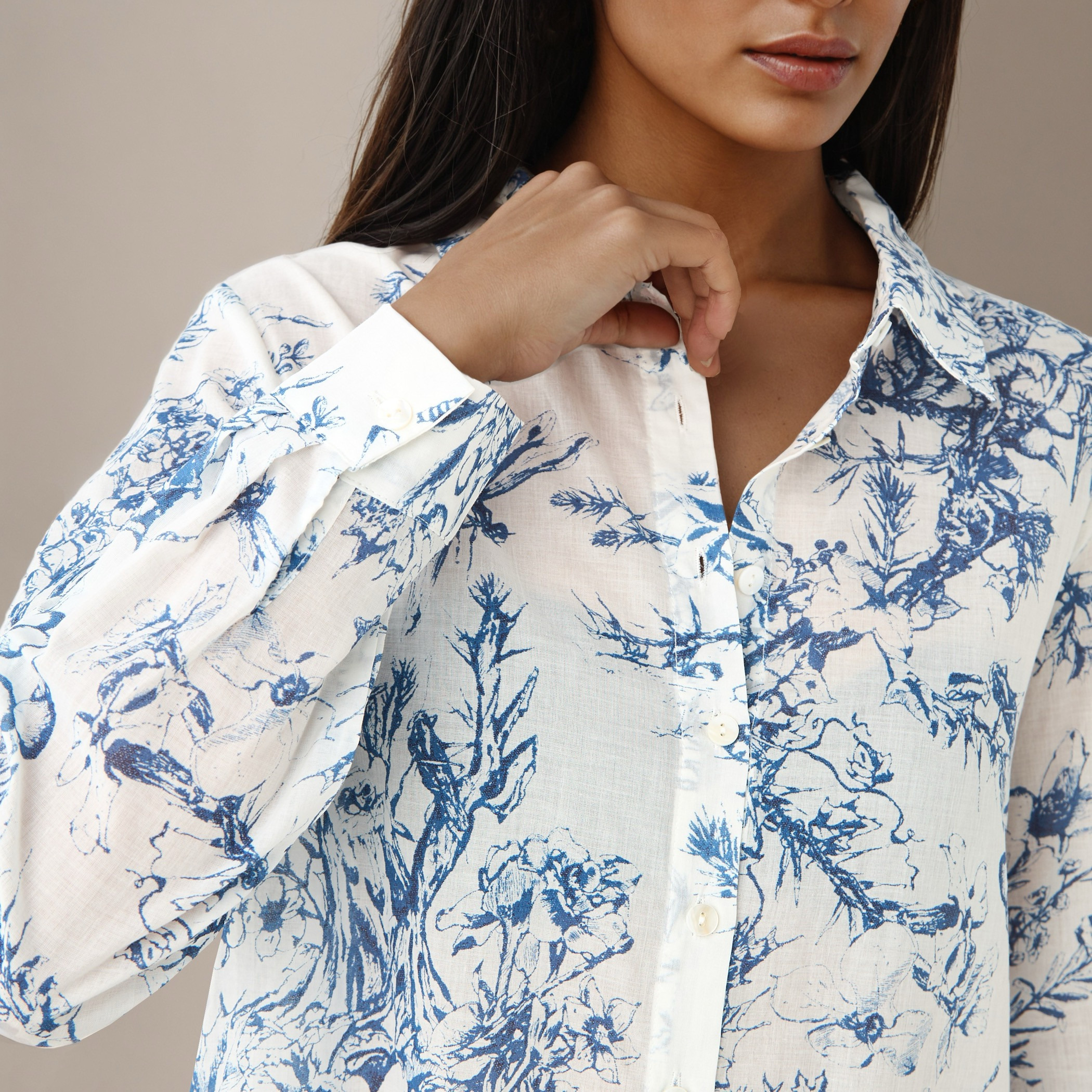 Regular Fit Viscose Floral Print Shirt with Collar-women-clothing-shirtsandblouses-shirts-image-4