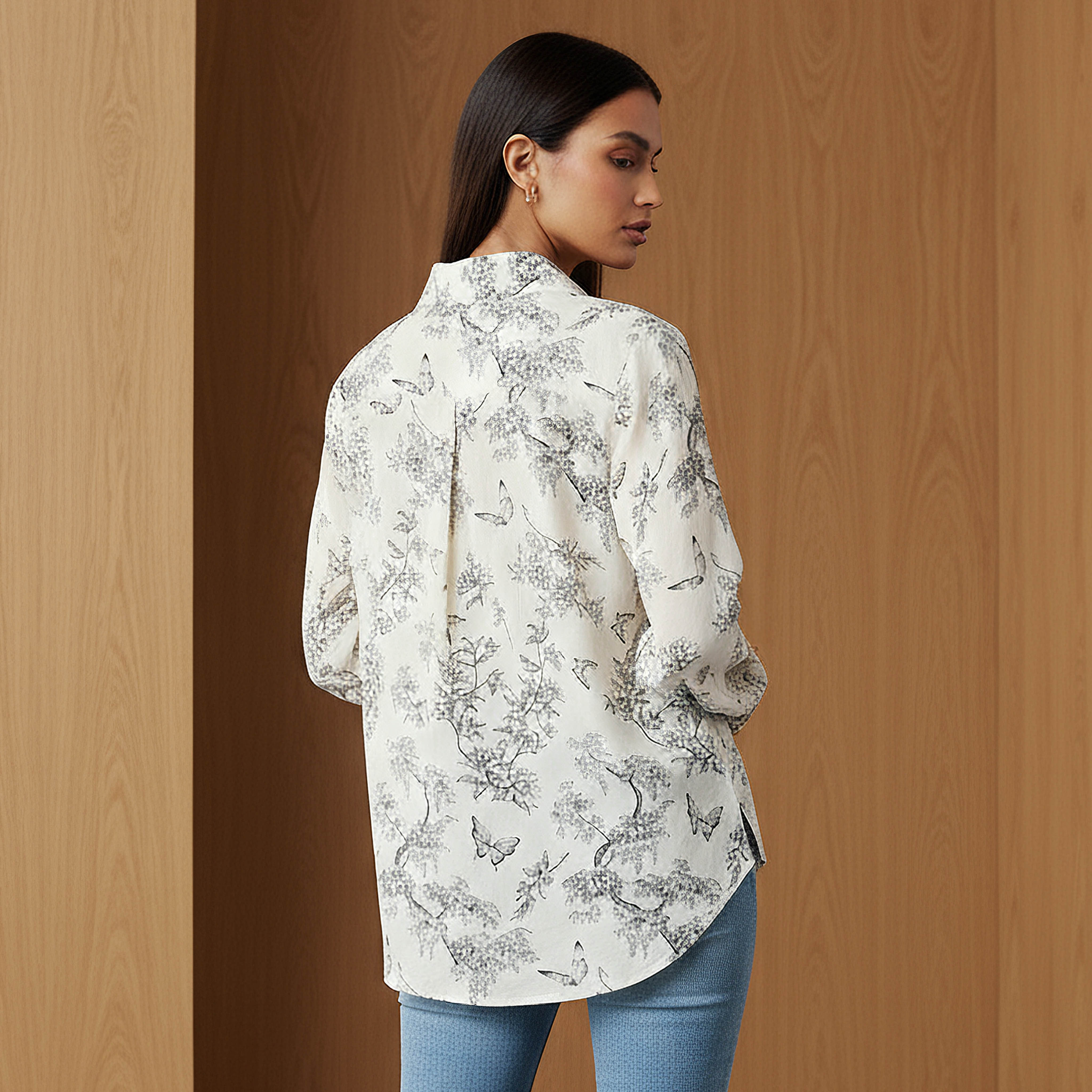 Regular Fit Viscose Floral Print Shirt with Collar-women-clothing-shirtsandblouses-shirts-image-3