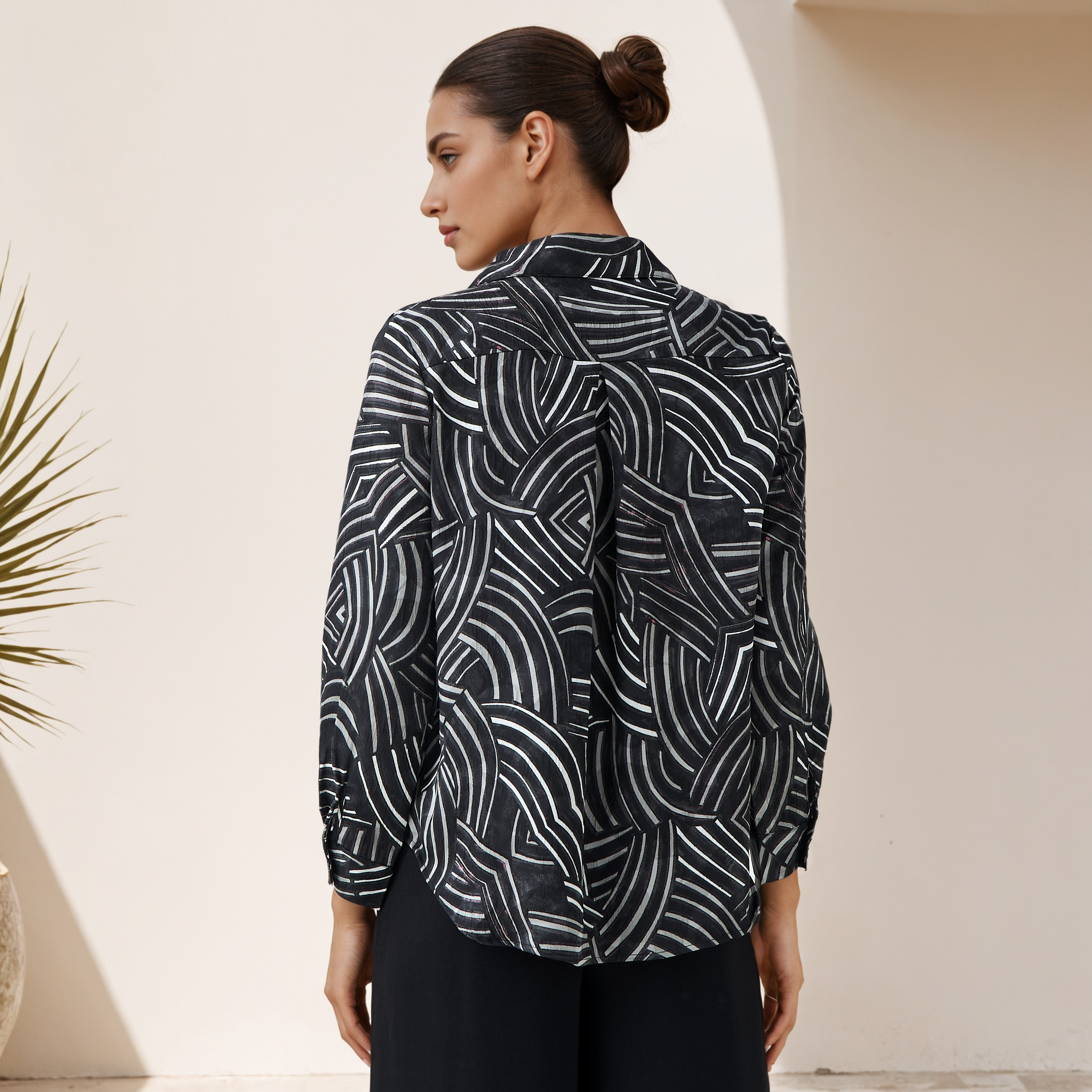 Regular Fit Viscose Printed Shirt with Collar-women-clothing-shirtsandblouses-shirts-image-3