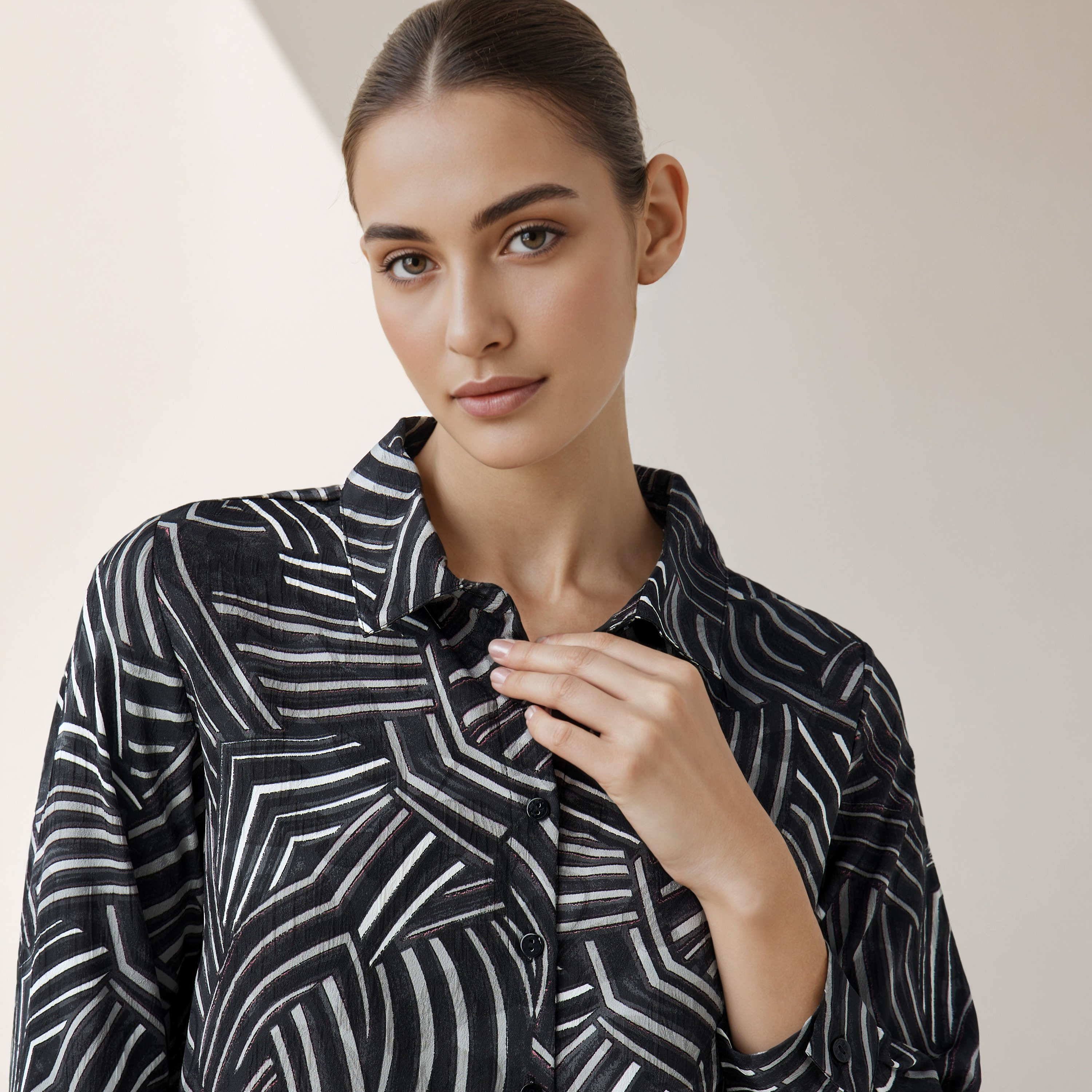 Regular Fit Viscose Printed Shirt with Collar-women-clothing-shirtsandblouses-shirts-image-5