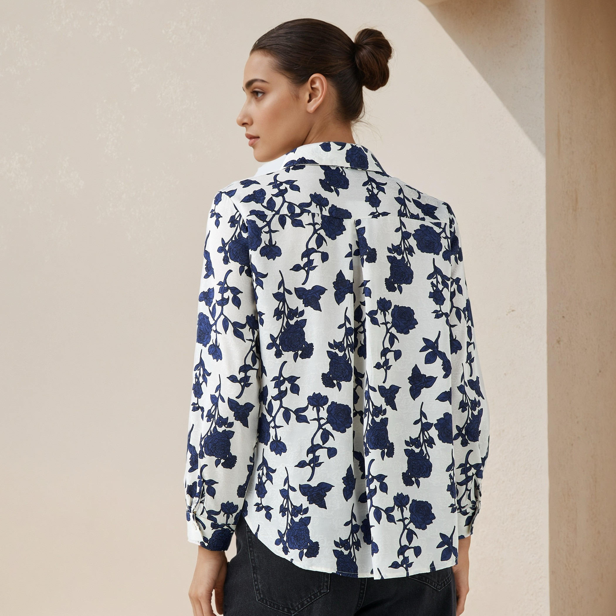 Regular Fit Viscose Floral Print Shirt with Collar-women-clothing-shirtsandblouses-shirts-image-3