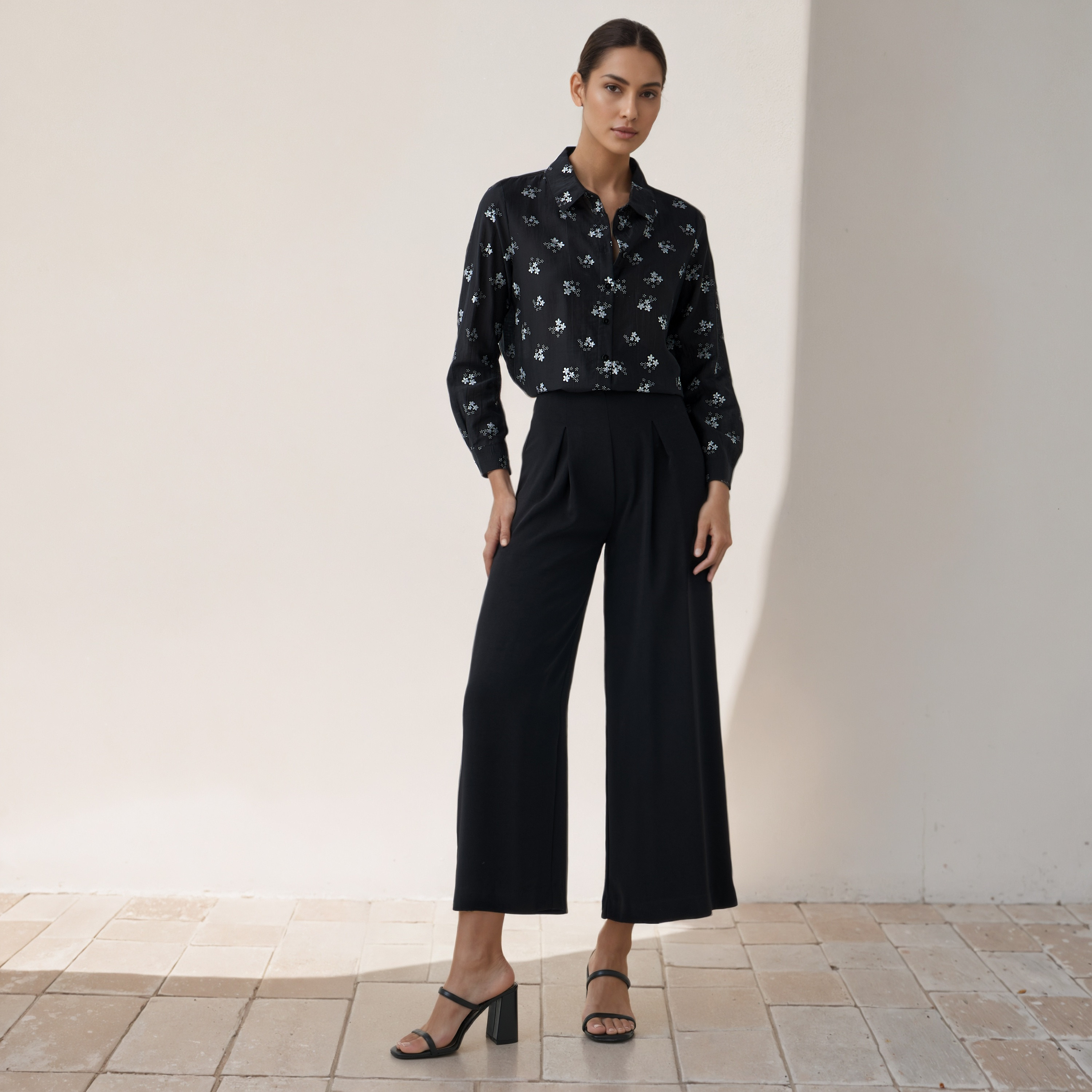 Regular Fit Viscose Floral Print Shirt with Collar-women-clothing-shirtsandblouses-shirts-image-2