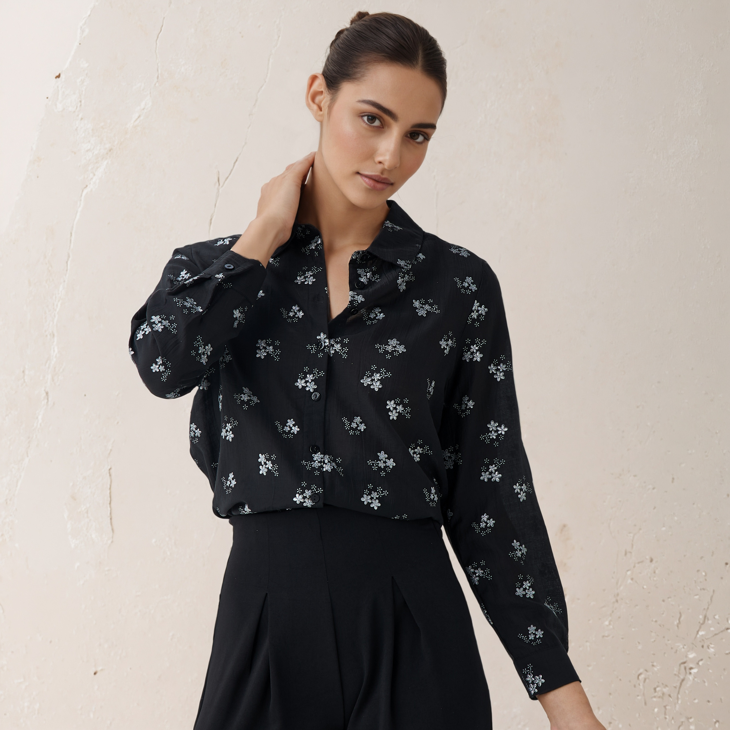 Regular Fit Viscose Floral Print Shirt with Collar-women-clothing-shirtsandblouses-shirts-image-6