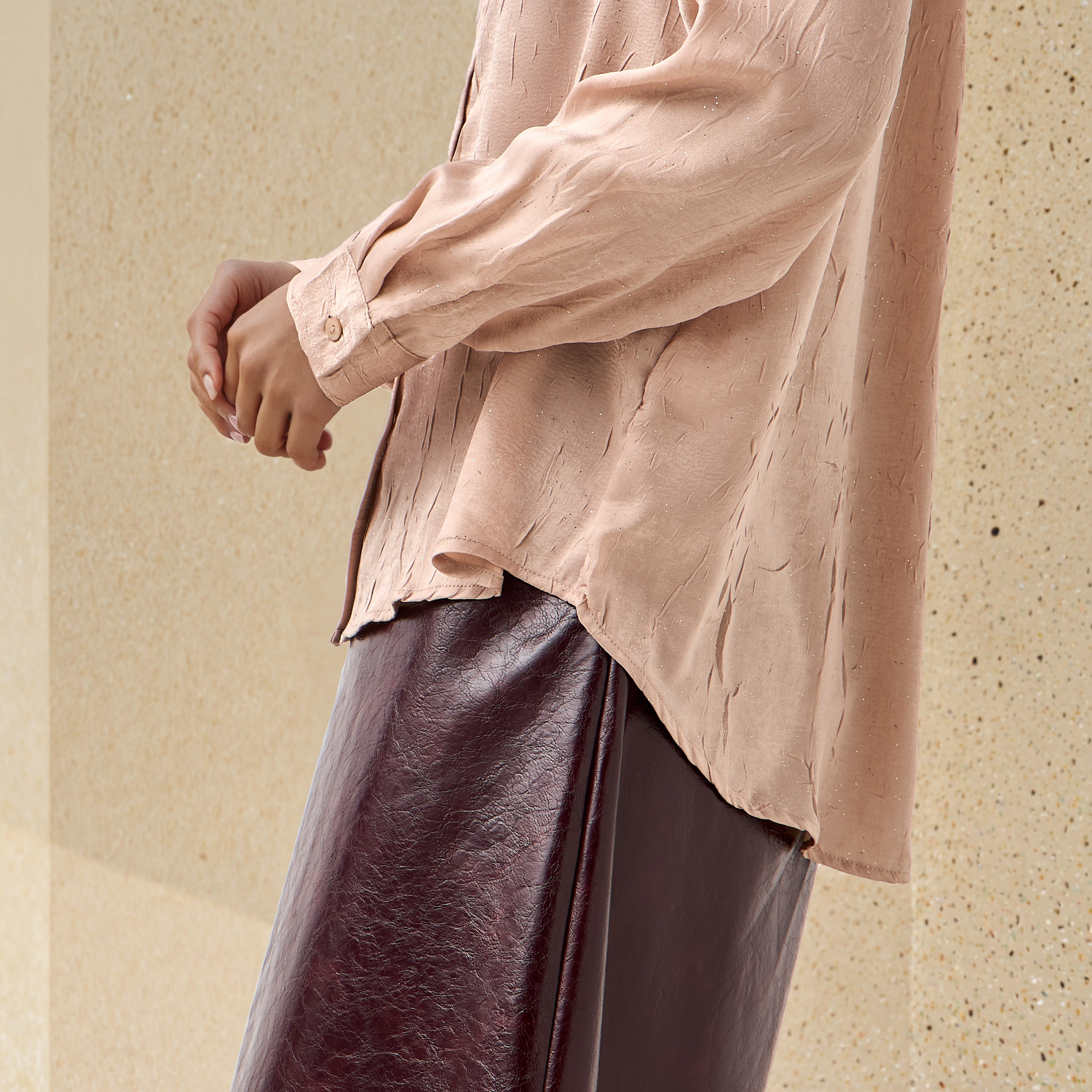 Regular Fit Viscose Textured Shirt with Collar-women-clothing-shirtsandblouses-shirts-image-5