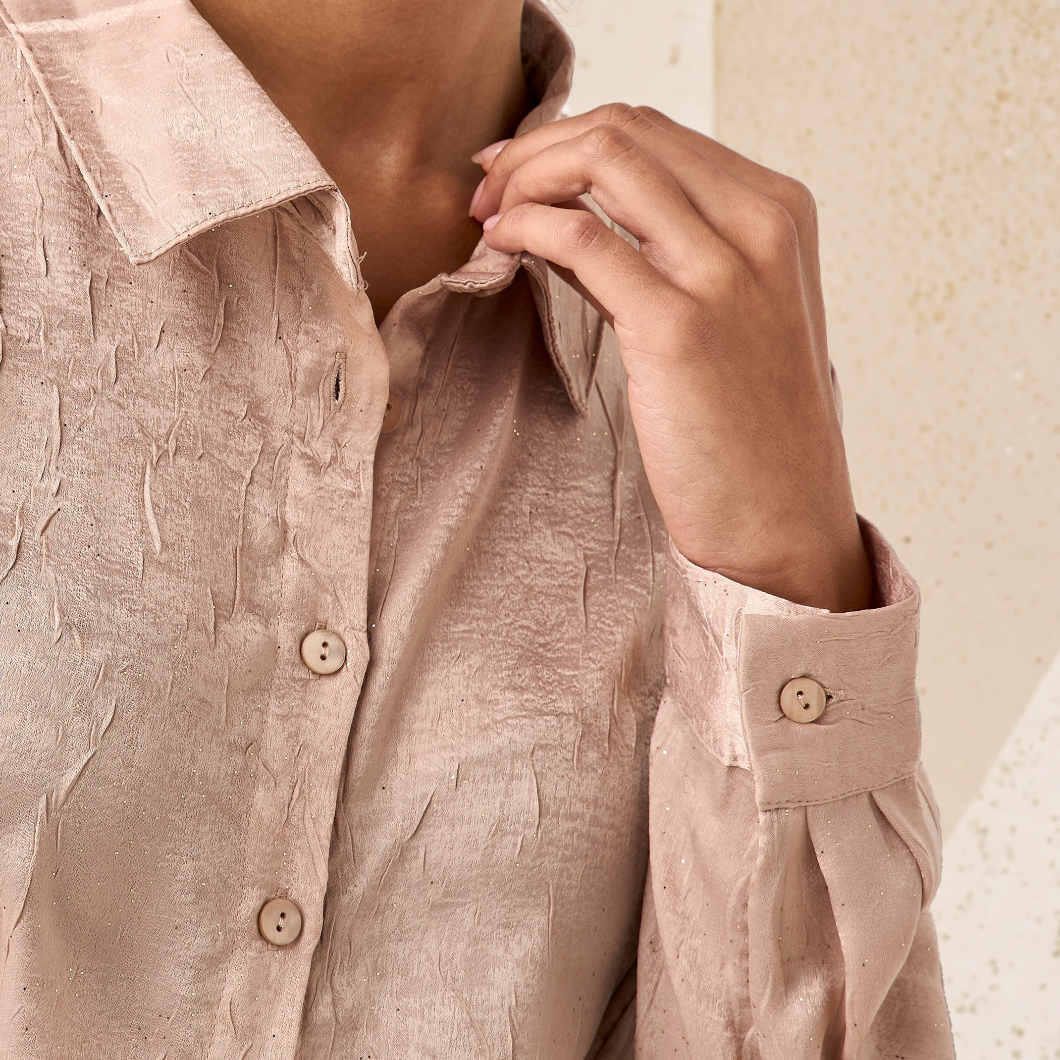 Regular Fit Viscose Textured Shirt with Collar-women-clothing-shirtsandblouses-shirts-image-6