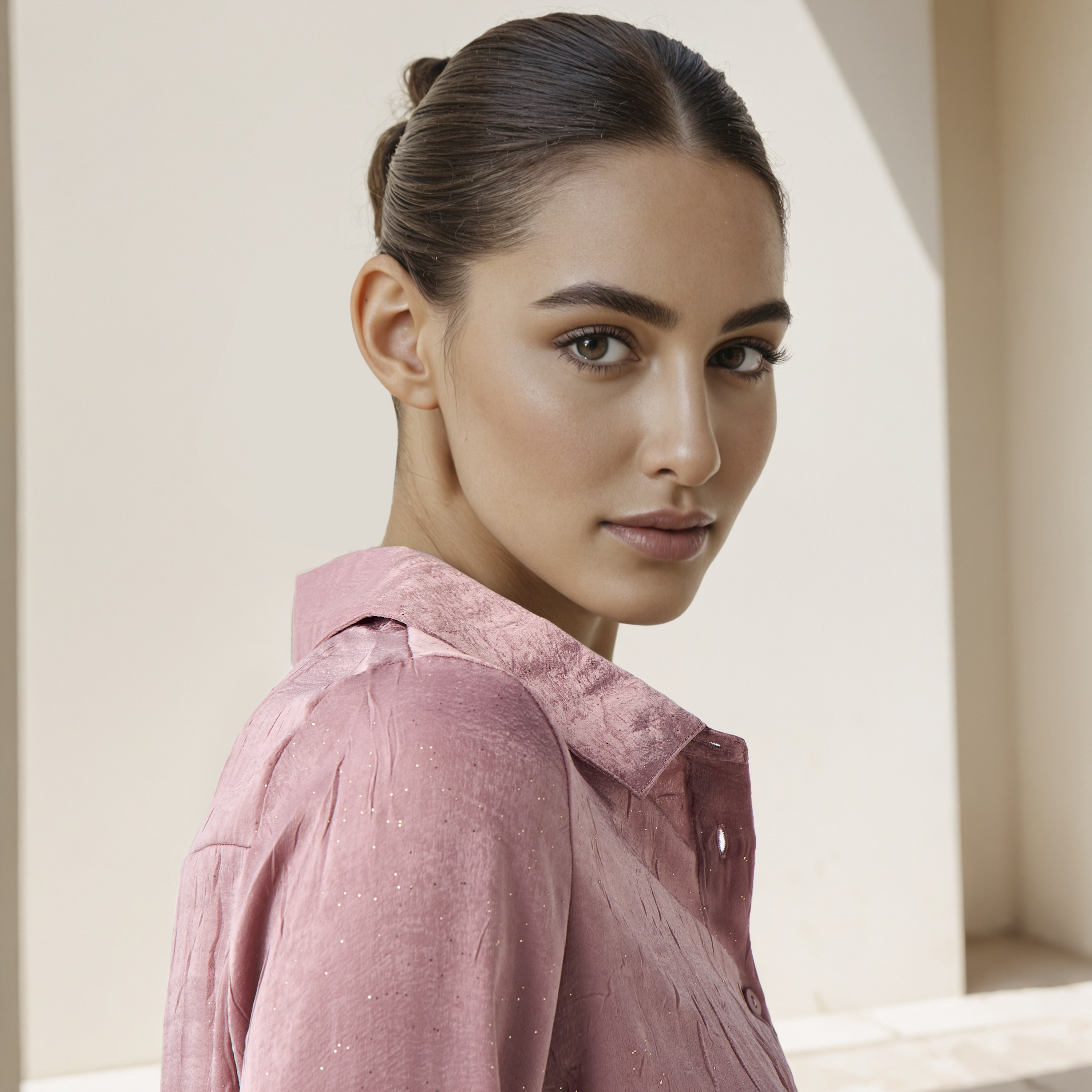 Regular Fit Viscose Textured Shirt with Collar-women-clothing-shirtsandblouses-shirts-image-6