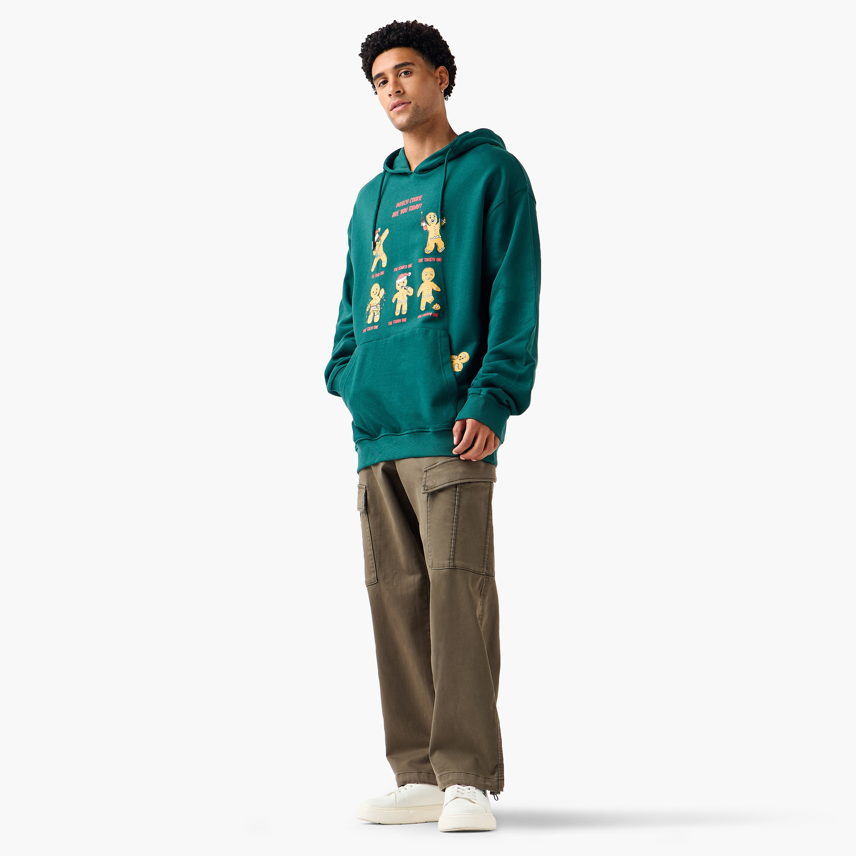 Men Regular Fit Christmas Gingerbread Man Print Hoodie-men-winterwear-hoodiesandsweatshirts-image-2
