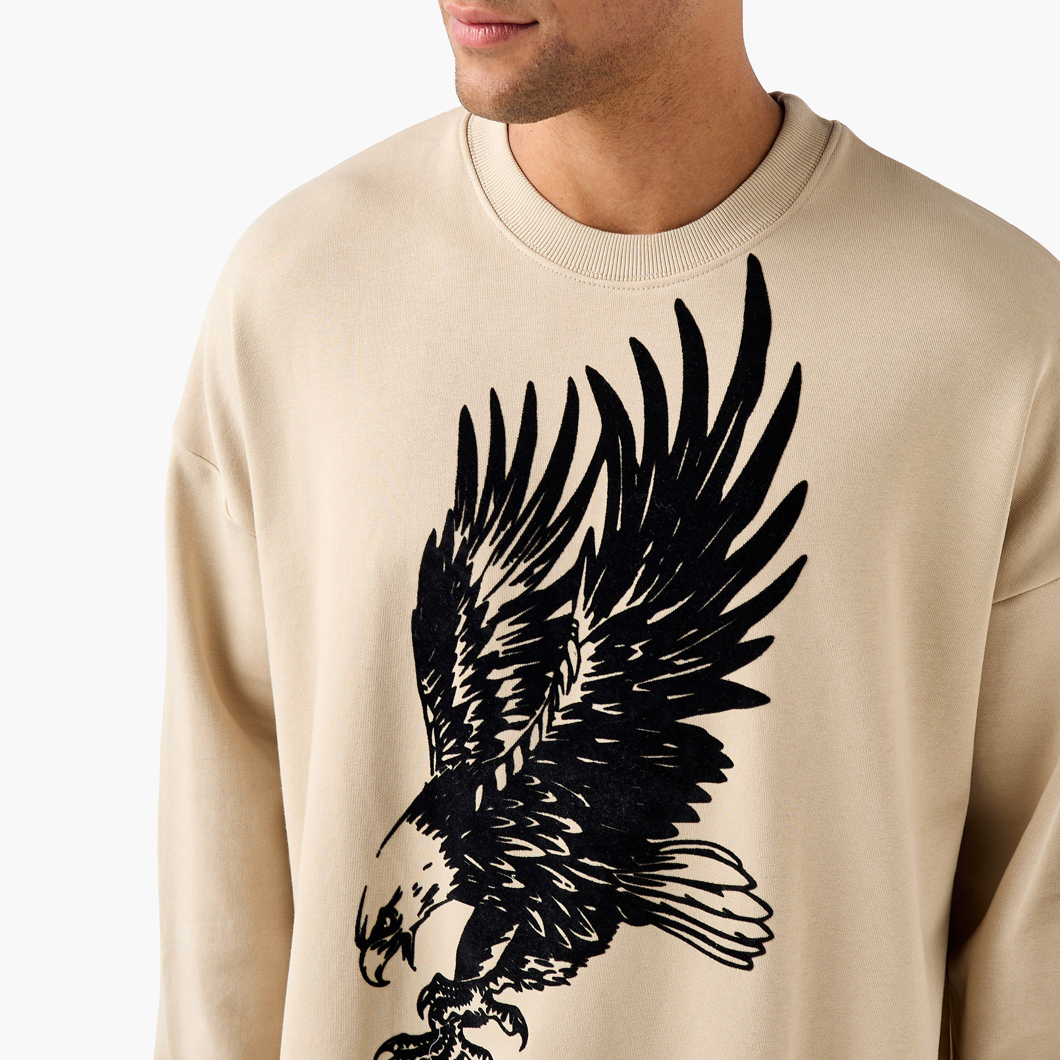 Men Oversized Eagle Print Oversized Sweatshirt-men-winterwear-hoodiesandsweatshirts-image-4