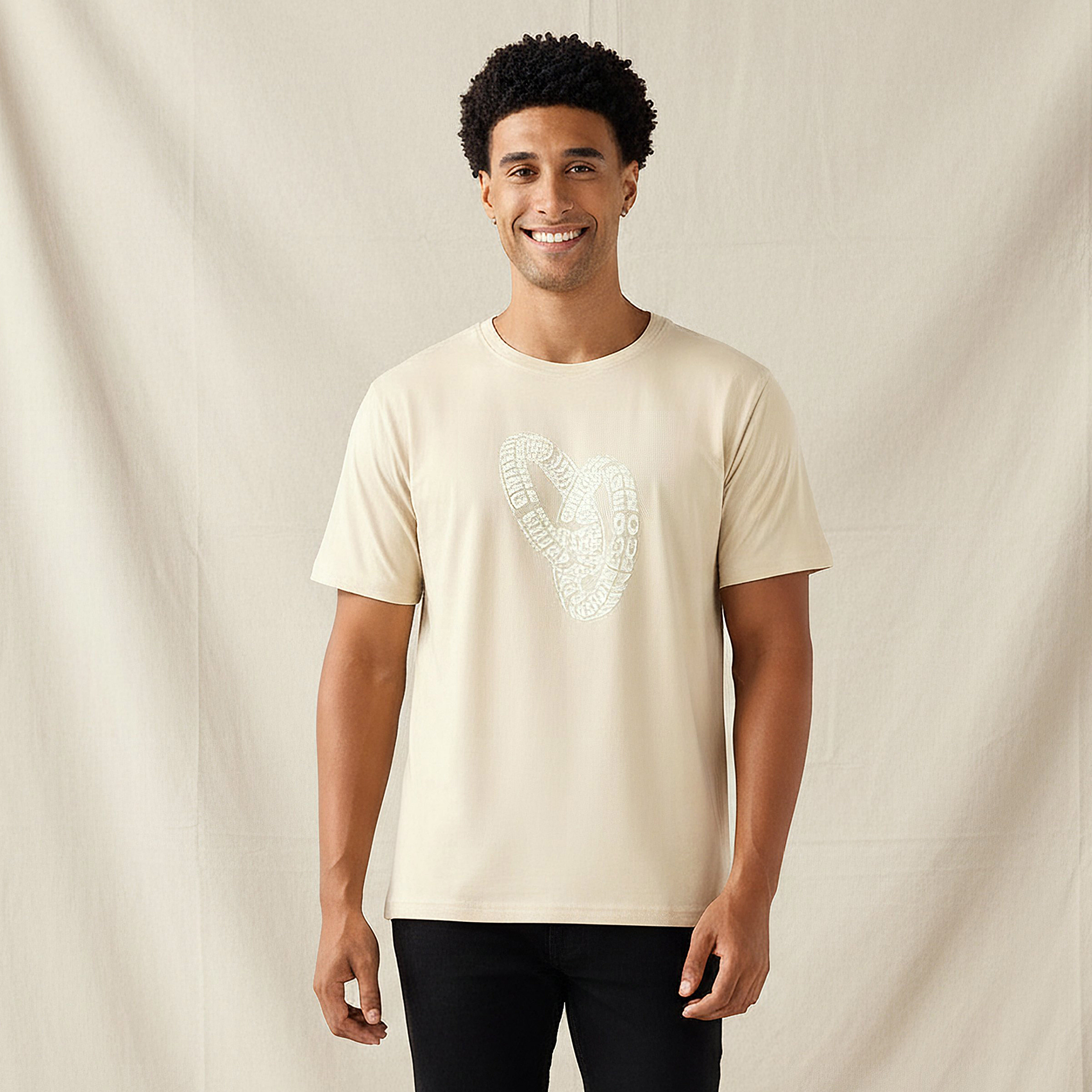 Men Regular Fit Crew Neck Short Sleeves Slogan Print T-Shirt-men-clothing-tshirtsandpolos-tshirts-image-1