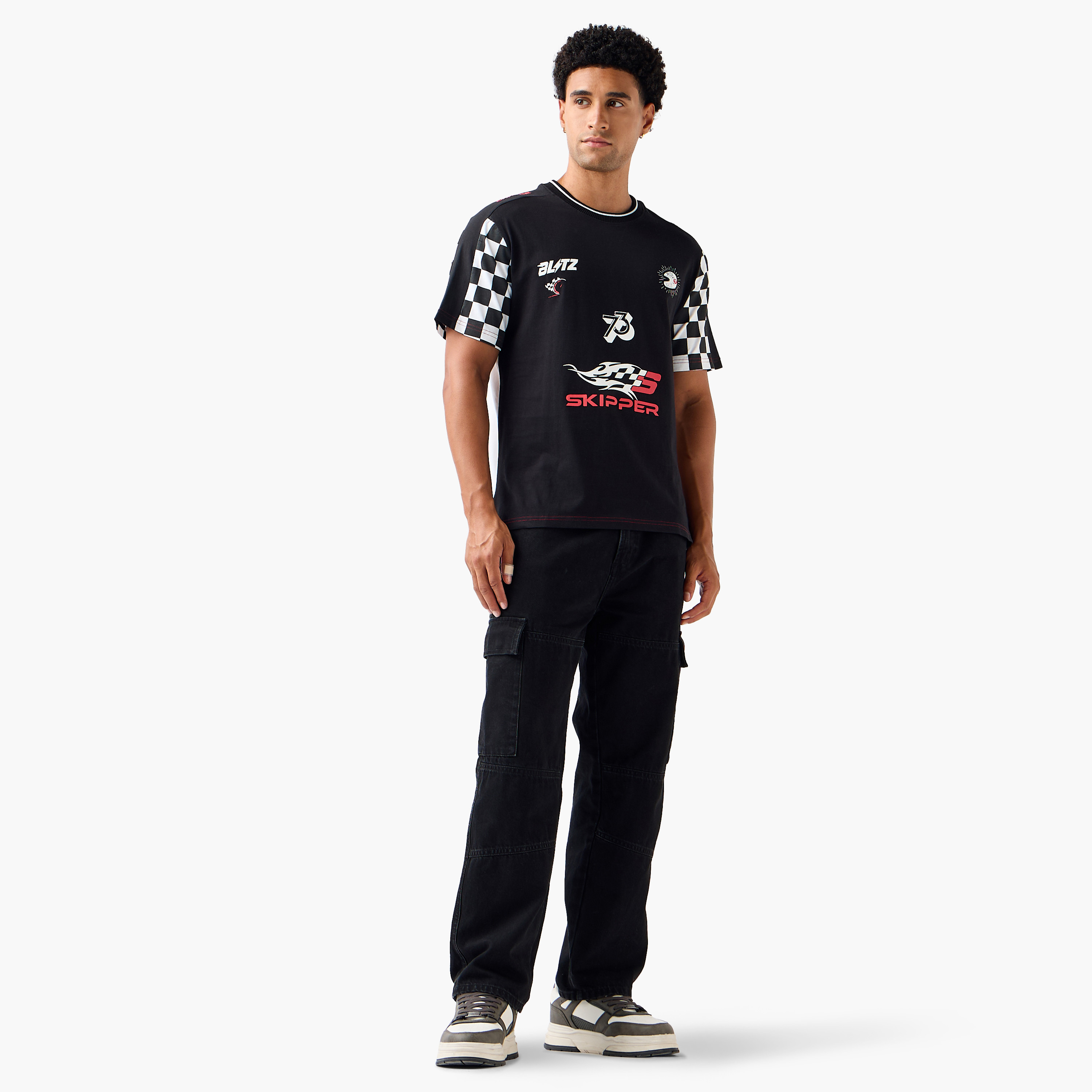 Men Regular Fit Crew Neck Short Sleeves Racing Print T-shirt-men-clothing-tshirtsandpolos-tshirts-image-2