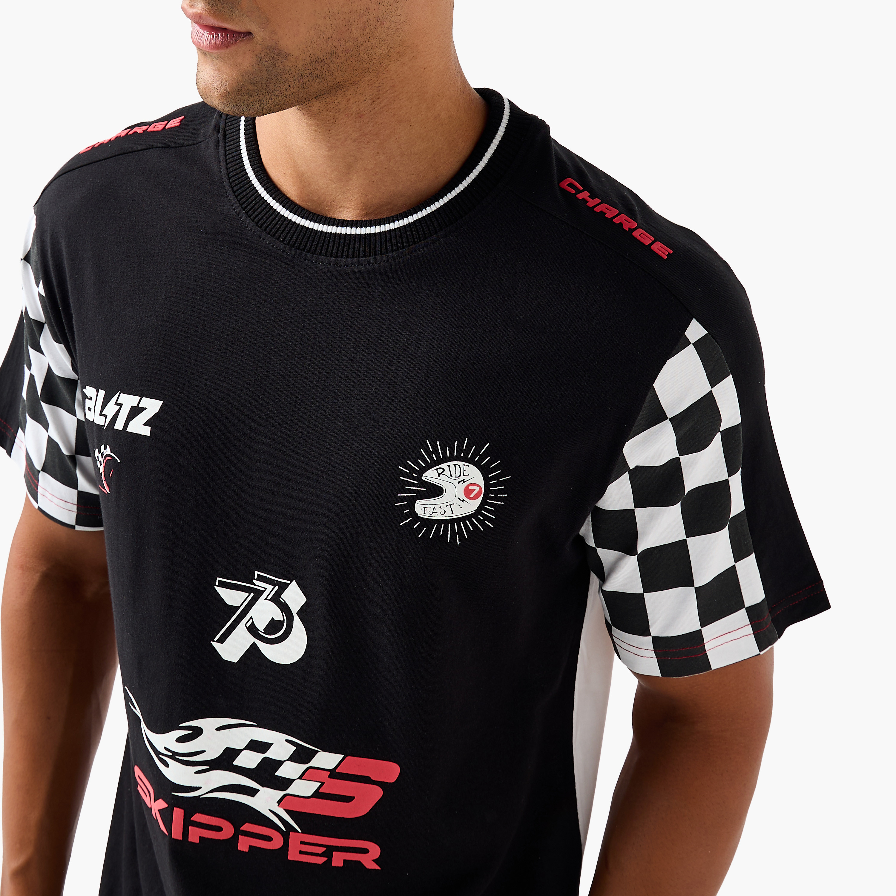 Men Regular Fit Crew Neck Short Sleeves Racing Print T-shirt-men-clothing-tshirtsandpolos-tshirts-image-4