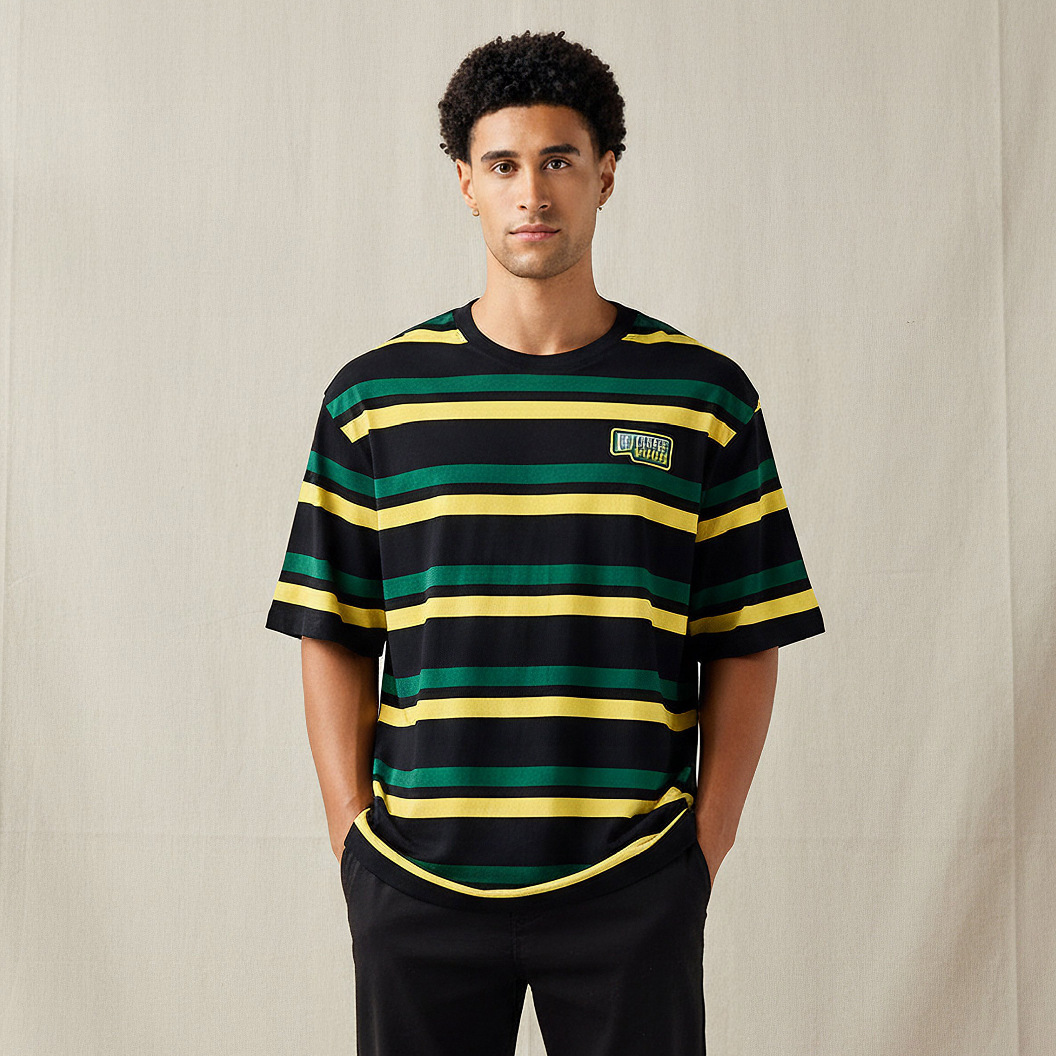 Men Regular Fit Crew Neck Short Sleeves Striped T-shirt-men-clothing-tshirtsandpolos-tshirts-image-1