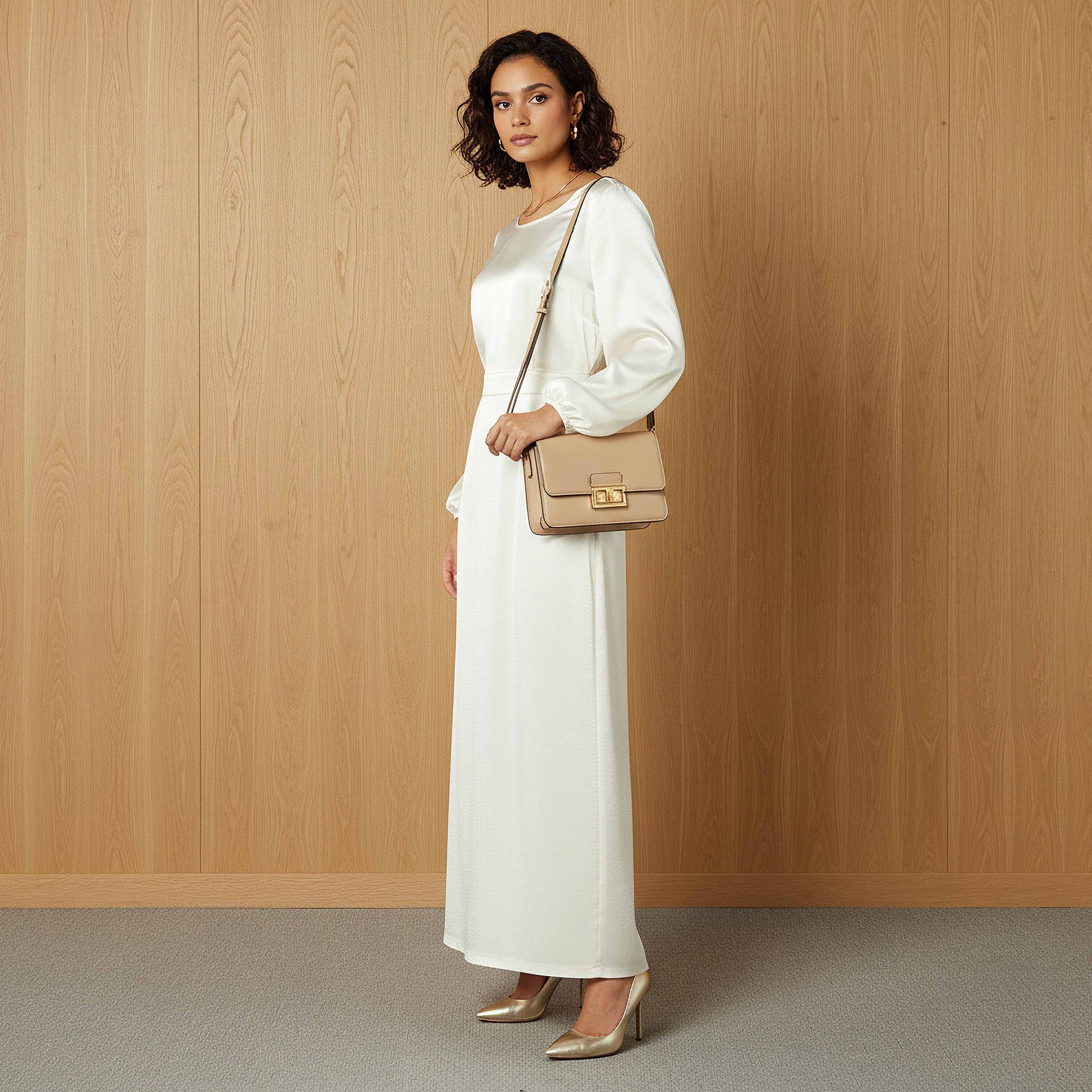 Maxi Satin Evening Dress with Back Slit Detail-women-clothing-dresses-image-2