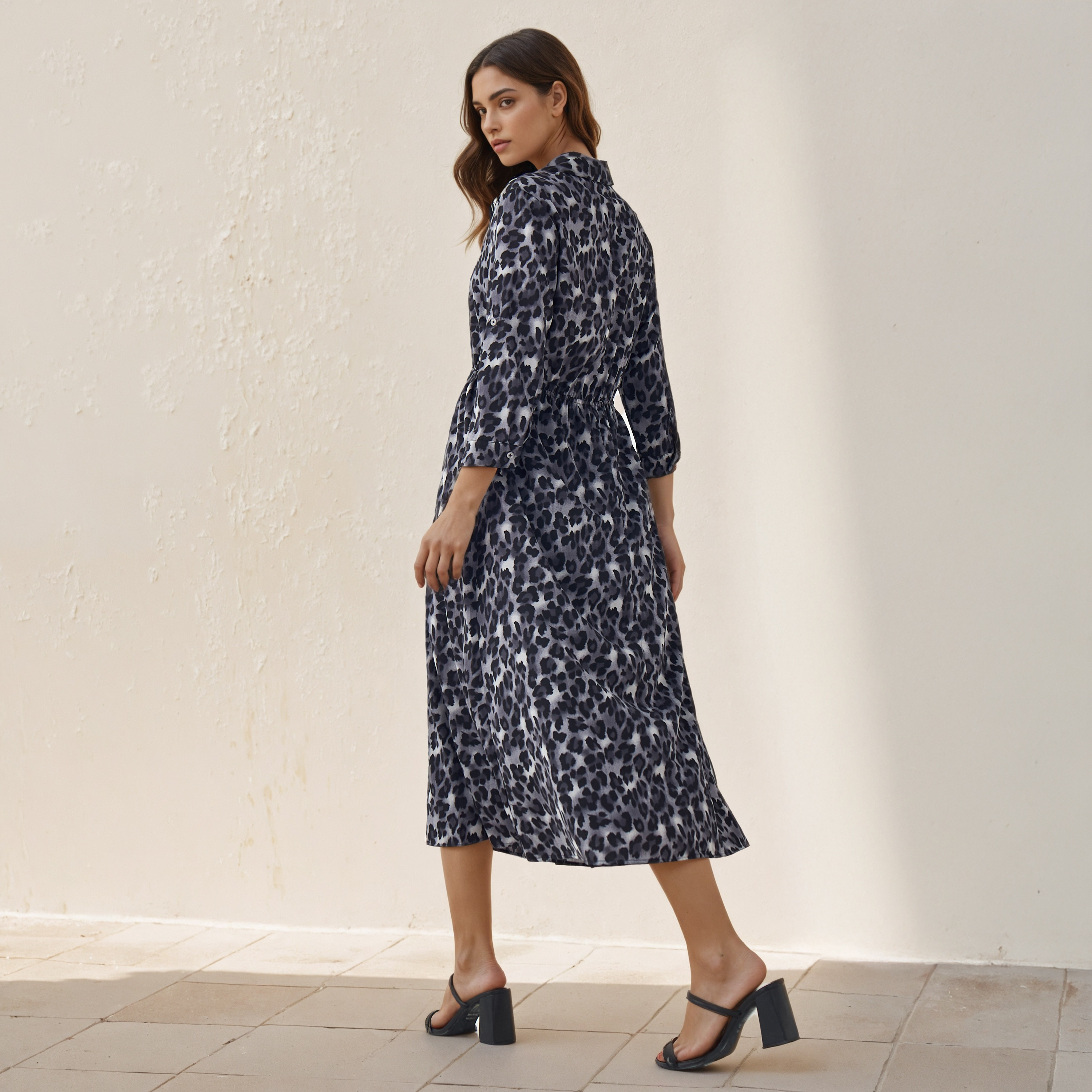 Midi Shirt Dress with Animal Print-women-clothing-dresses-image-3
