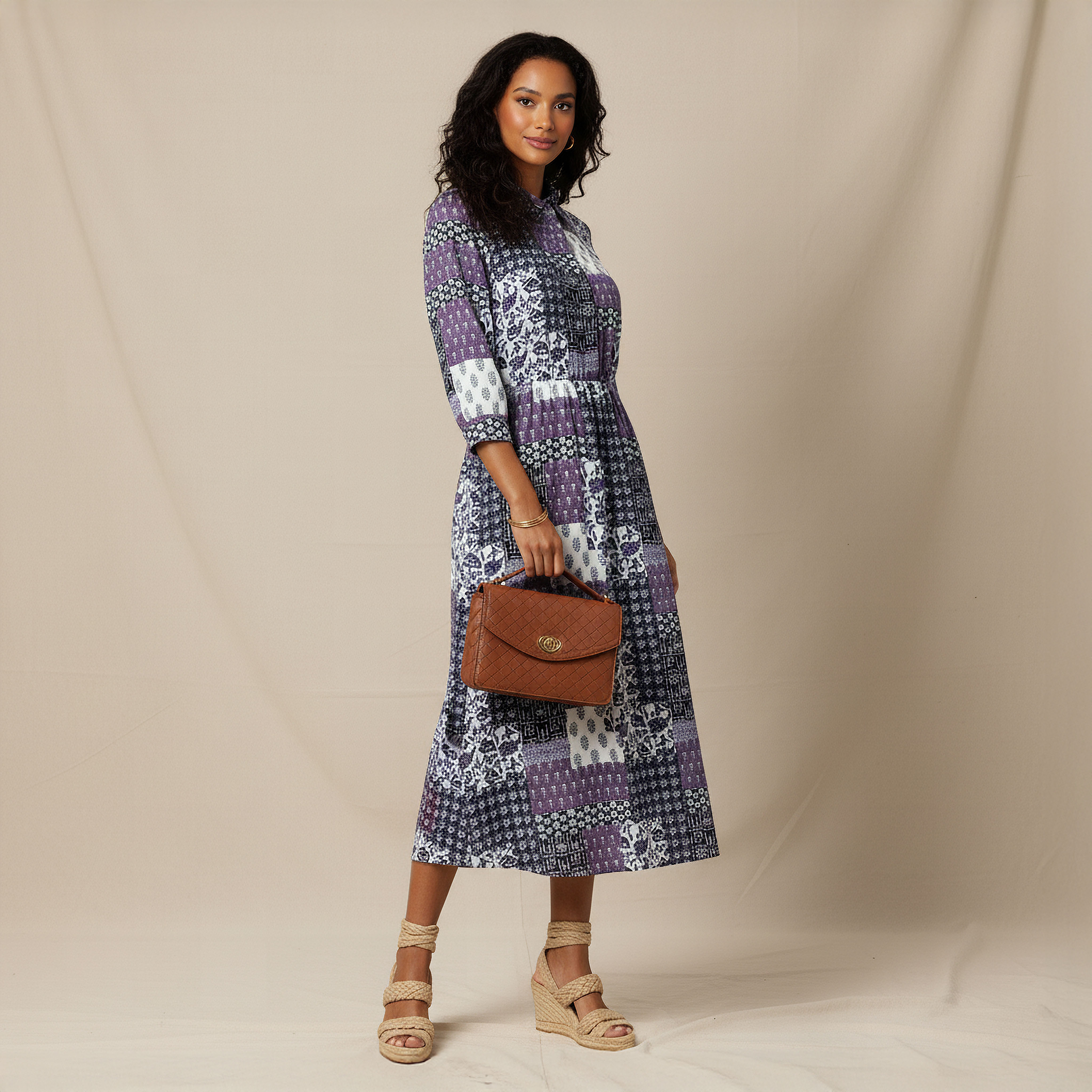 Midi Shirt Dress with Floral Print-women-clothing-dresses-image-2