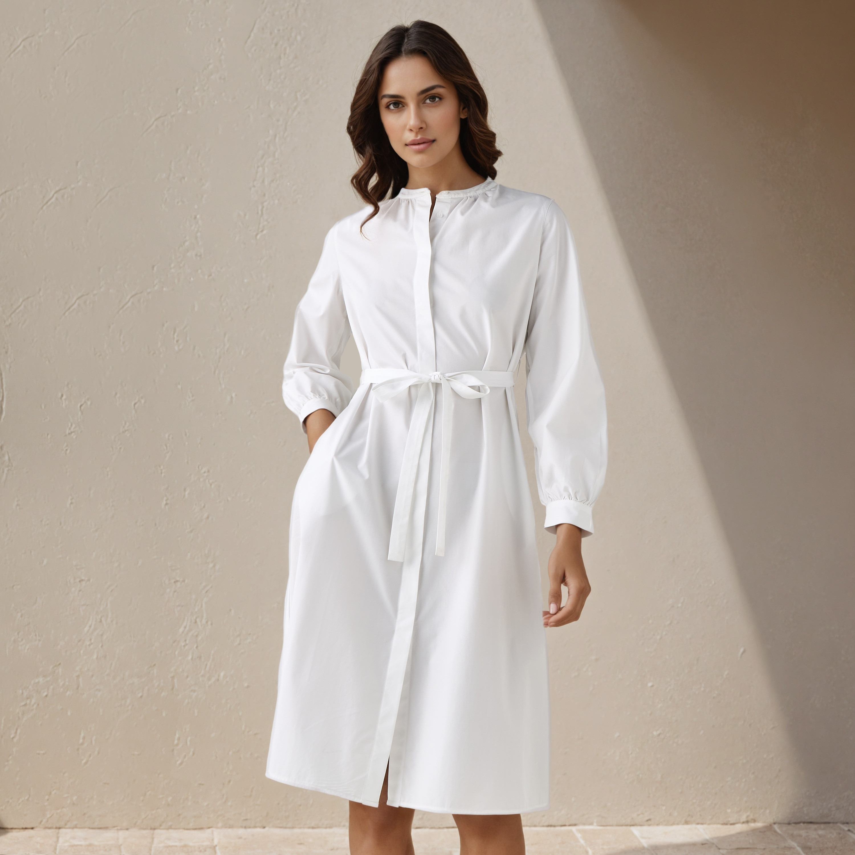 Shirt Knee-Length Dress with Waist Tie-Up-PROMO_SP_QA_BUNDLE_2FOR159_180925-image-1