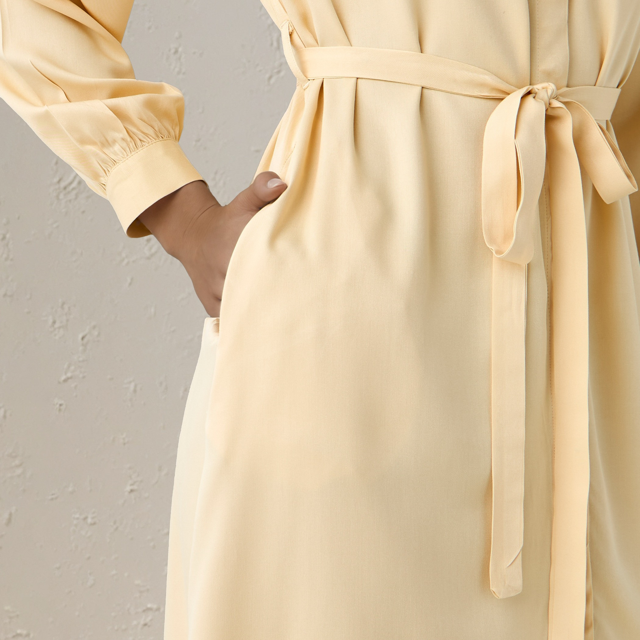 Shirt Midi Rayon Dress with Mandarin Collar-women-clothing-dresses-image-5