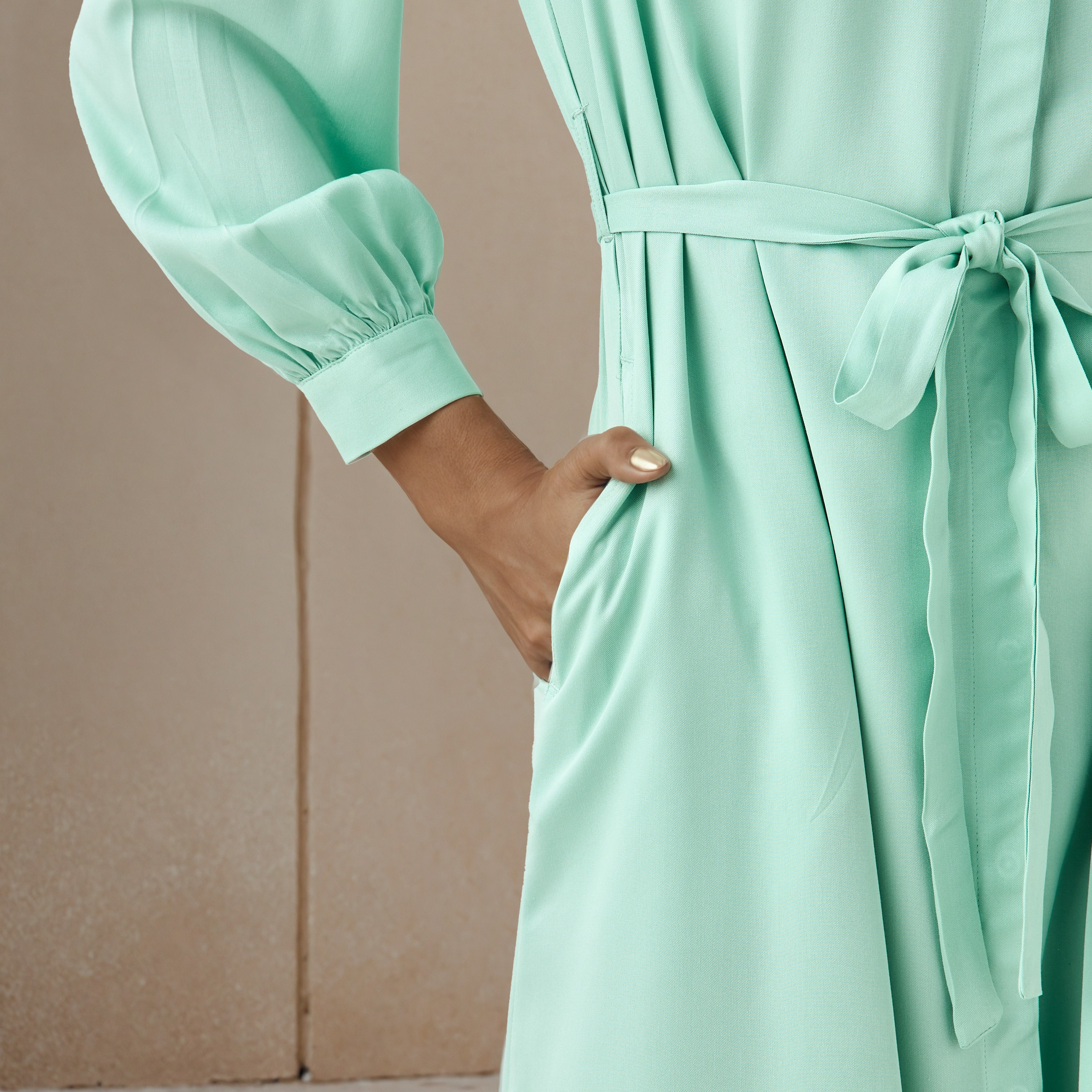 Shirt Midi Rayon Dress with Mandarin Collar-PROMO_SP_QA_BUNDLE_2FOR159_180925-image-5
