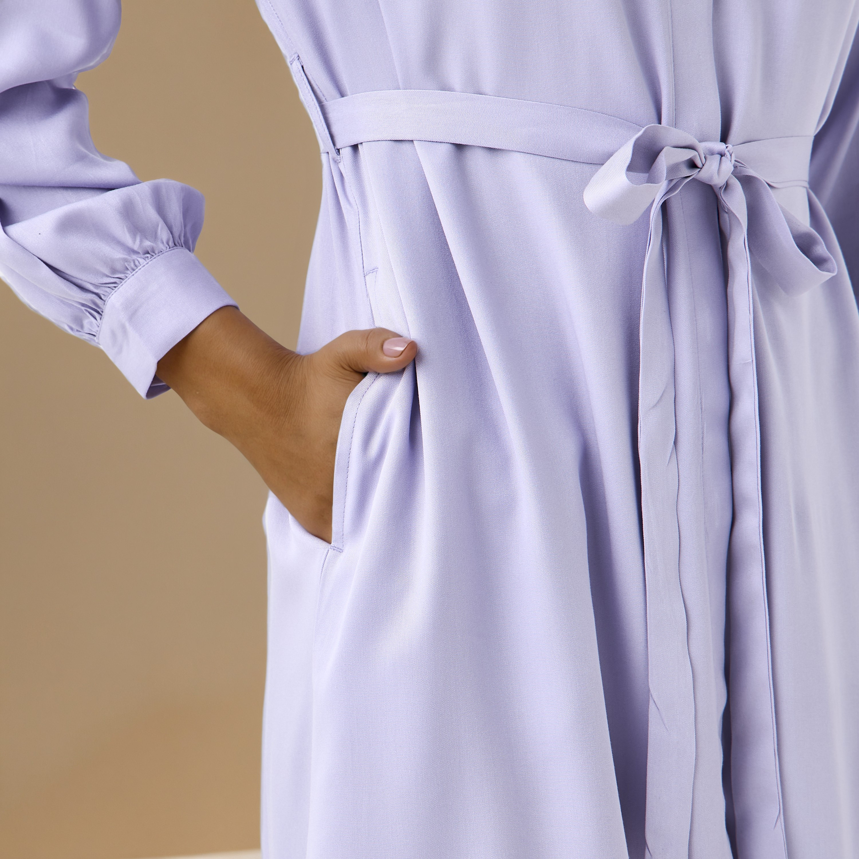 Shirt Midi Rayon Dress with Mandarin Collar-PROMO_SP_QA_BUNDLE_2FOR159_180925-image-5