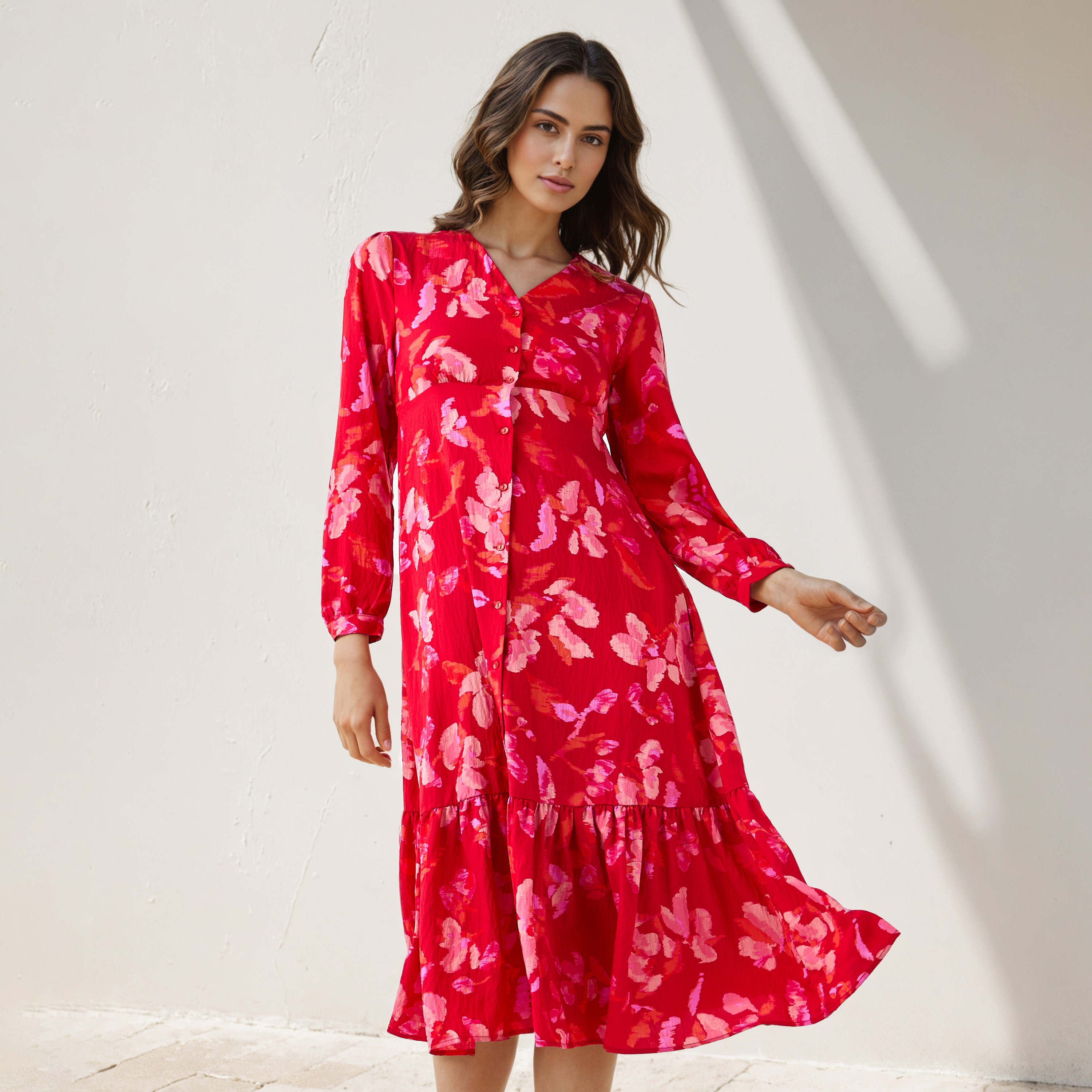 Floral Print A-line Women Dress with Pockets-PROMO_SP_QA_BUNDLE_2FOR159_180925-image-1