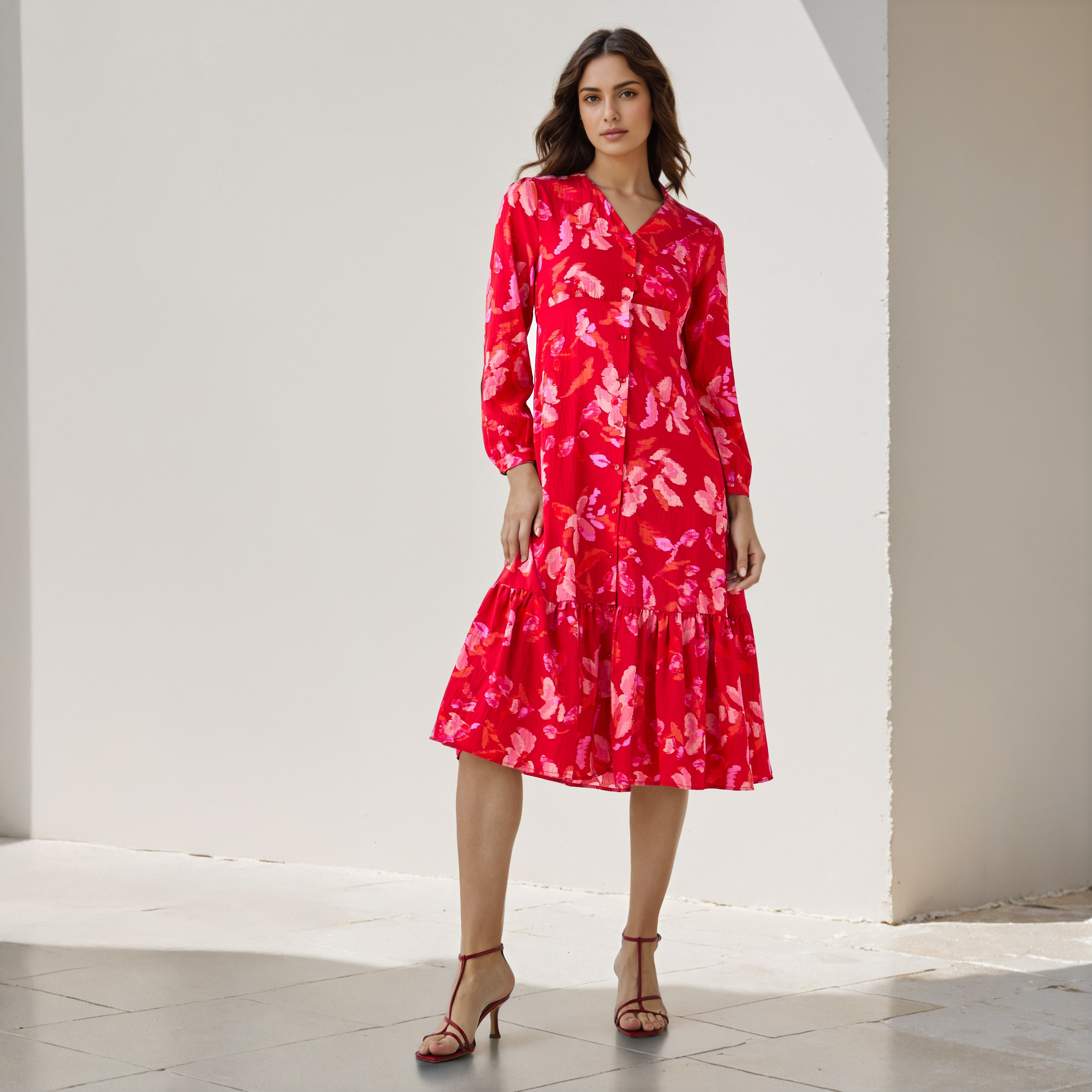Floral Print A-line Women Dress with Pockets-PROMO_SP_QA_BUNDLE_2FOR159_180925-image-2