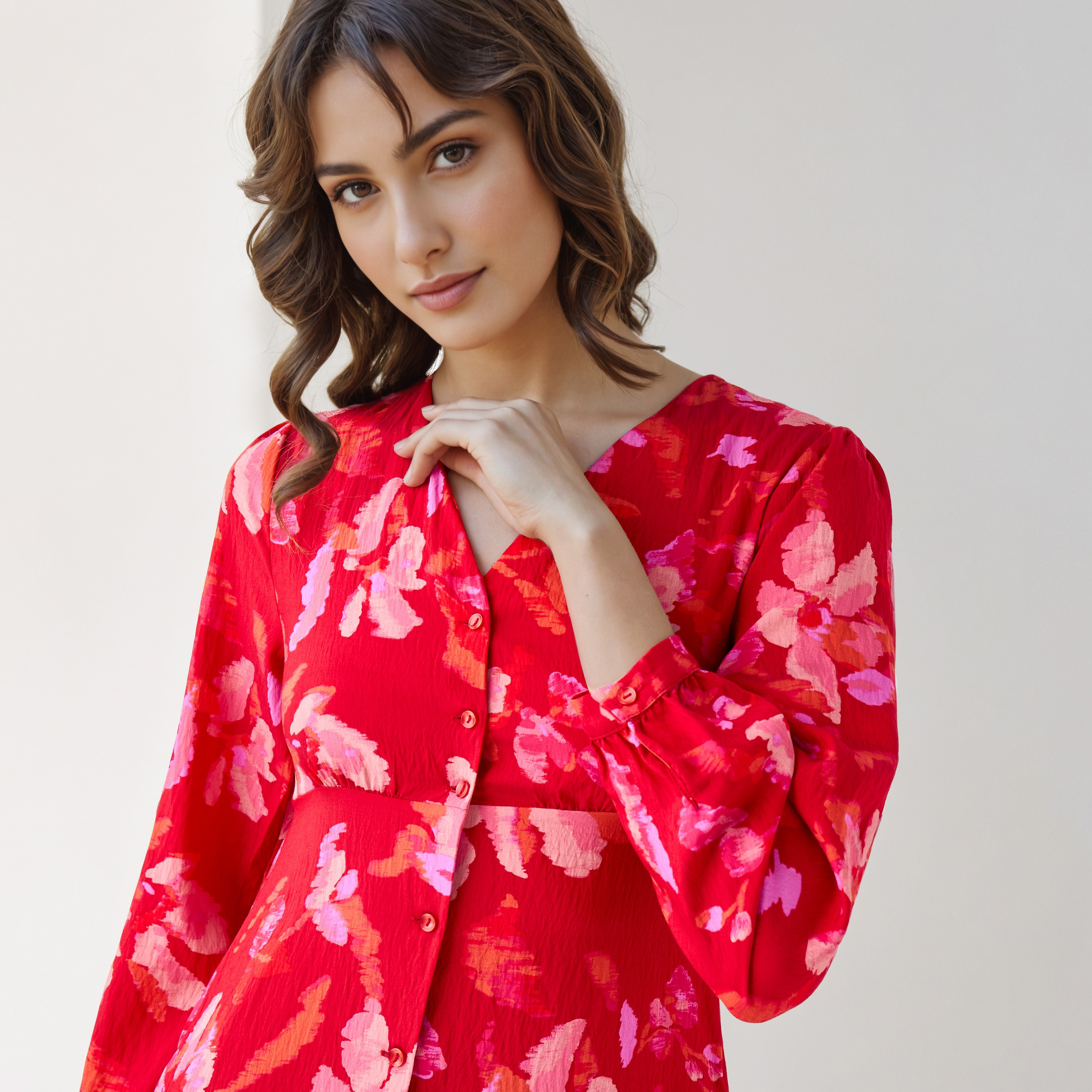 Floral Print A-line Women Dress with Pockets-PROMO_SP_QA_BUNDLE_2FOR159_180925-image-4