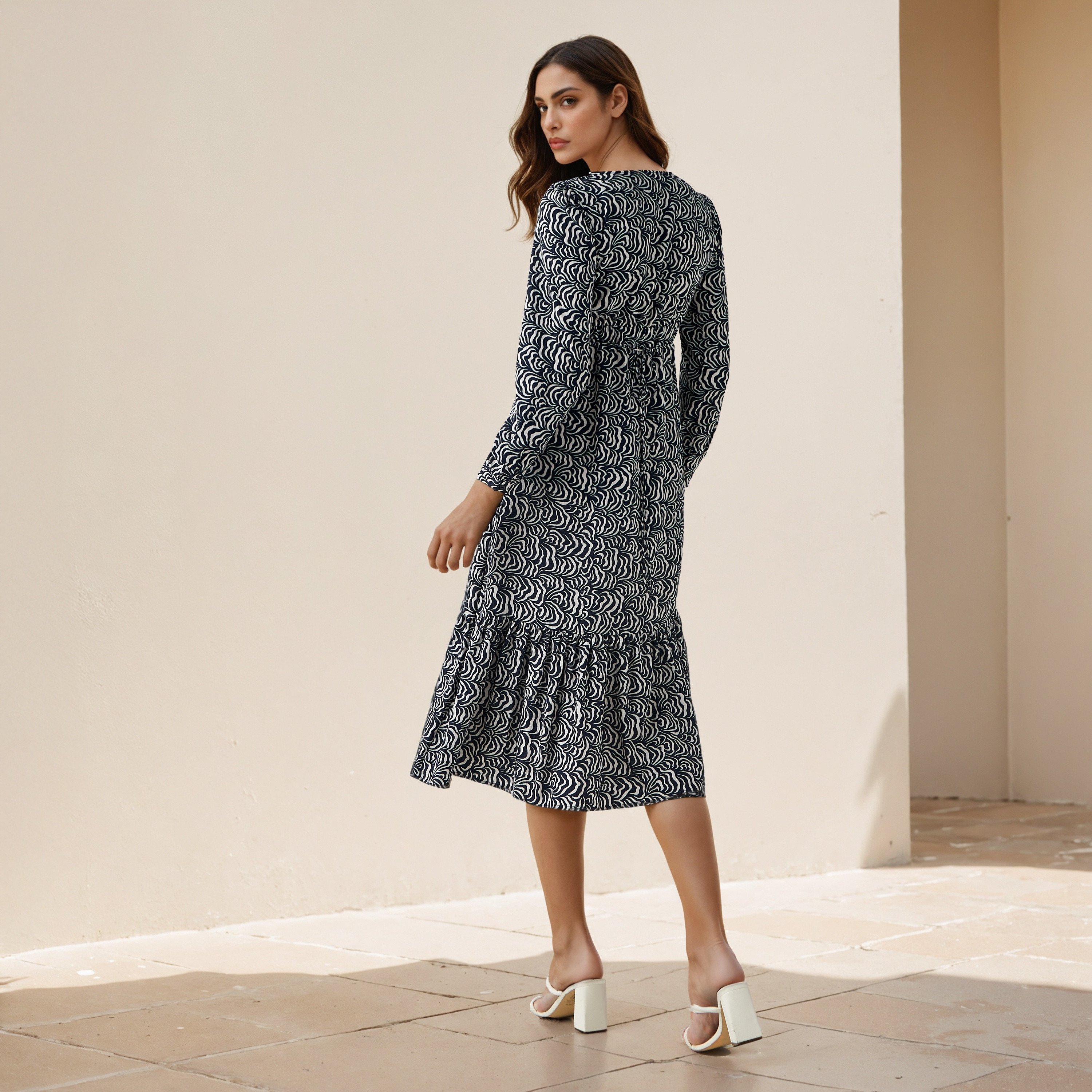 Abstract Print A-line Women Dress with Pockets-PROMO_SP_QA_BUNDLE_2FOR159_180925-image-3