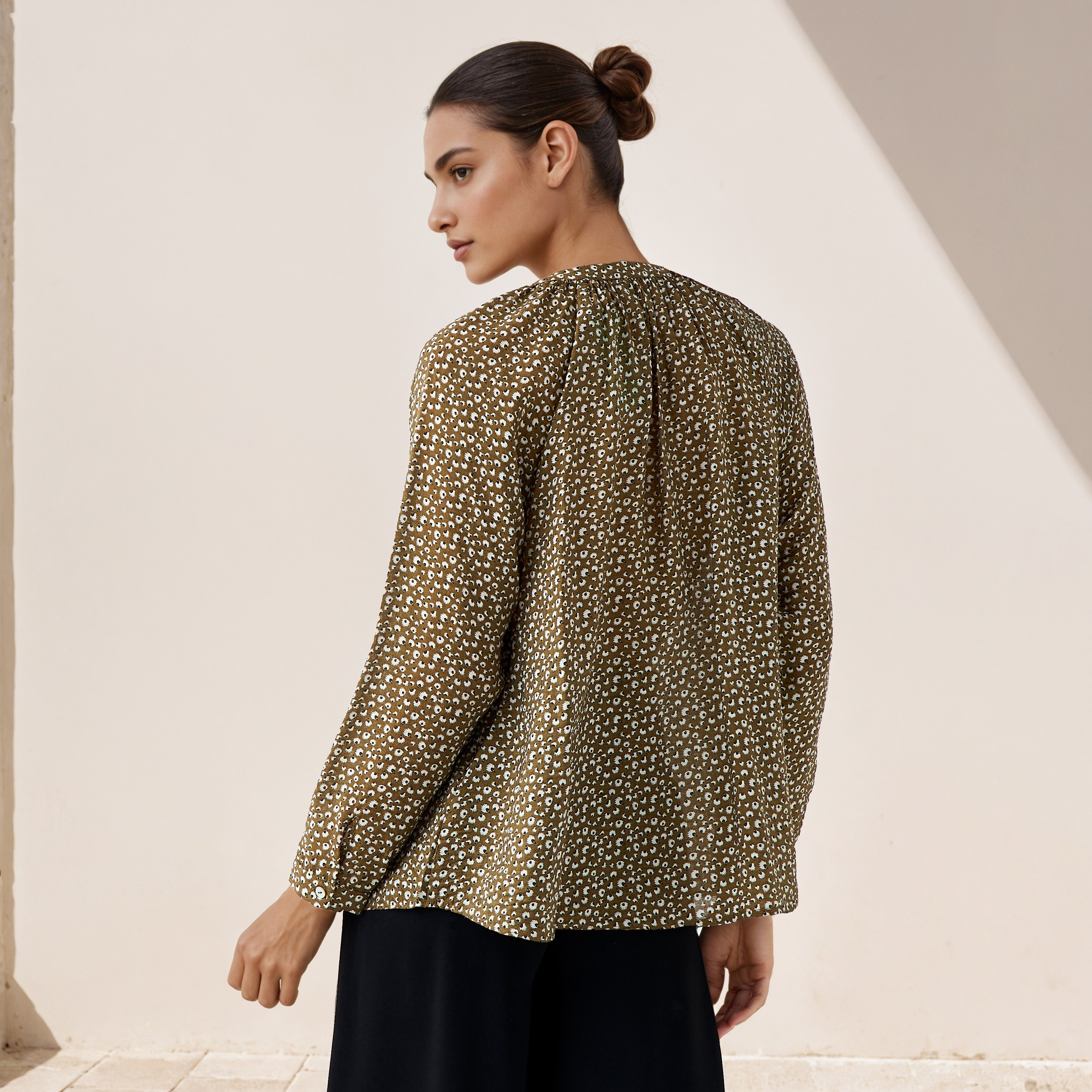 Mandarin Collar Top with Floral Print-women-clothing-shirtsandblouses-blouses-image-3