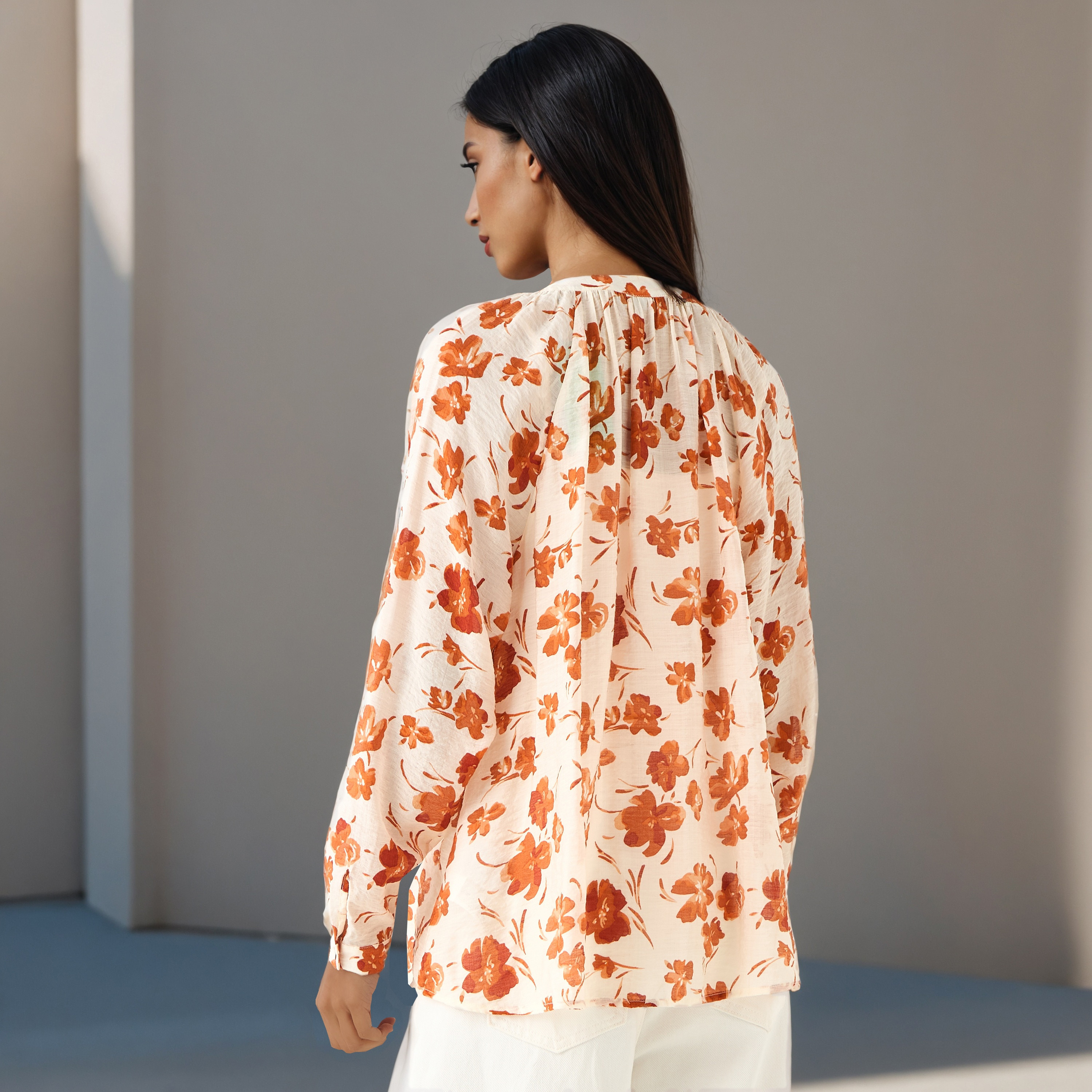 Mandarin Collar Top with Floral Print-women-clothing-shirtsandblouses-blouses-image-3