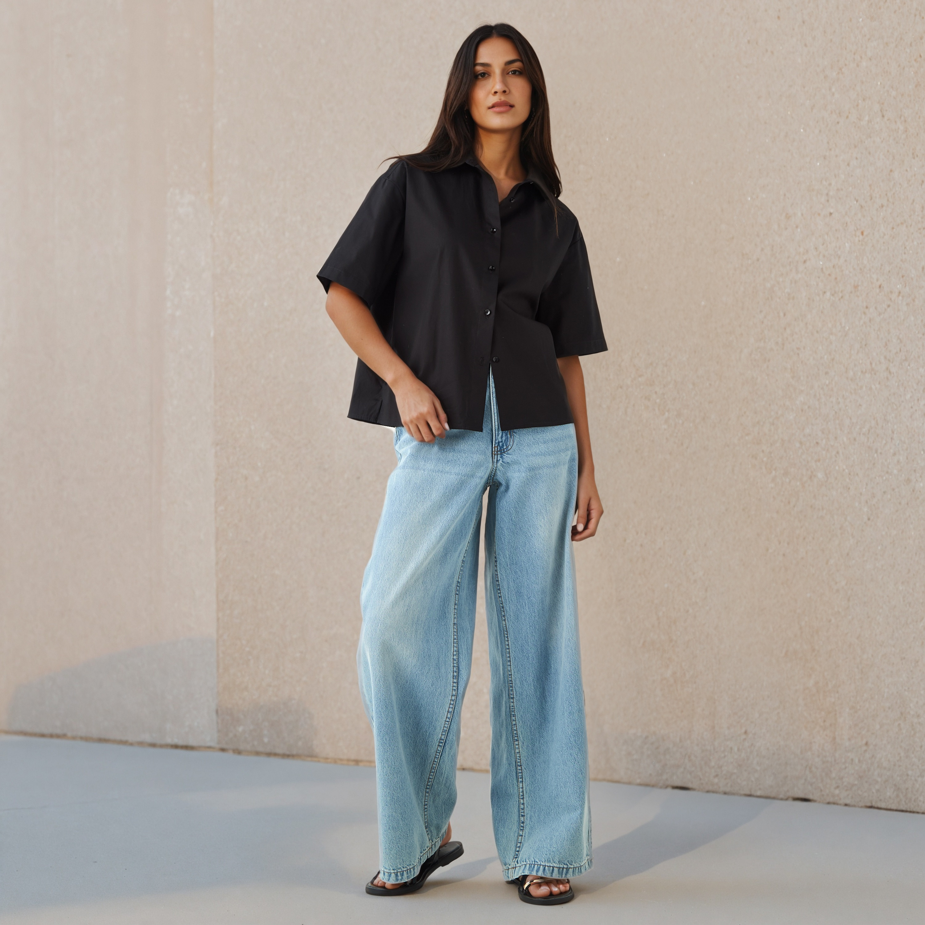 Cotton Shirt with Collar-women-clothing-shirtsandblouses-shirts-image-2