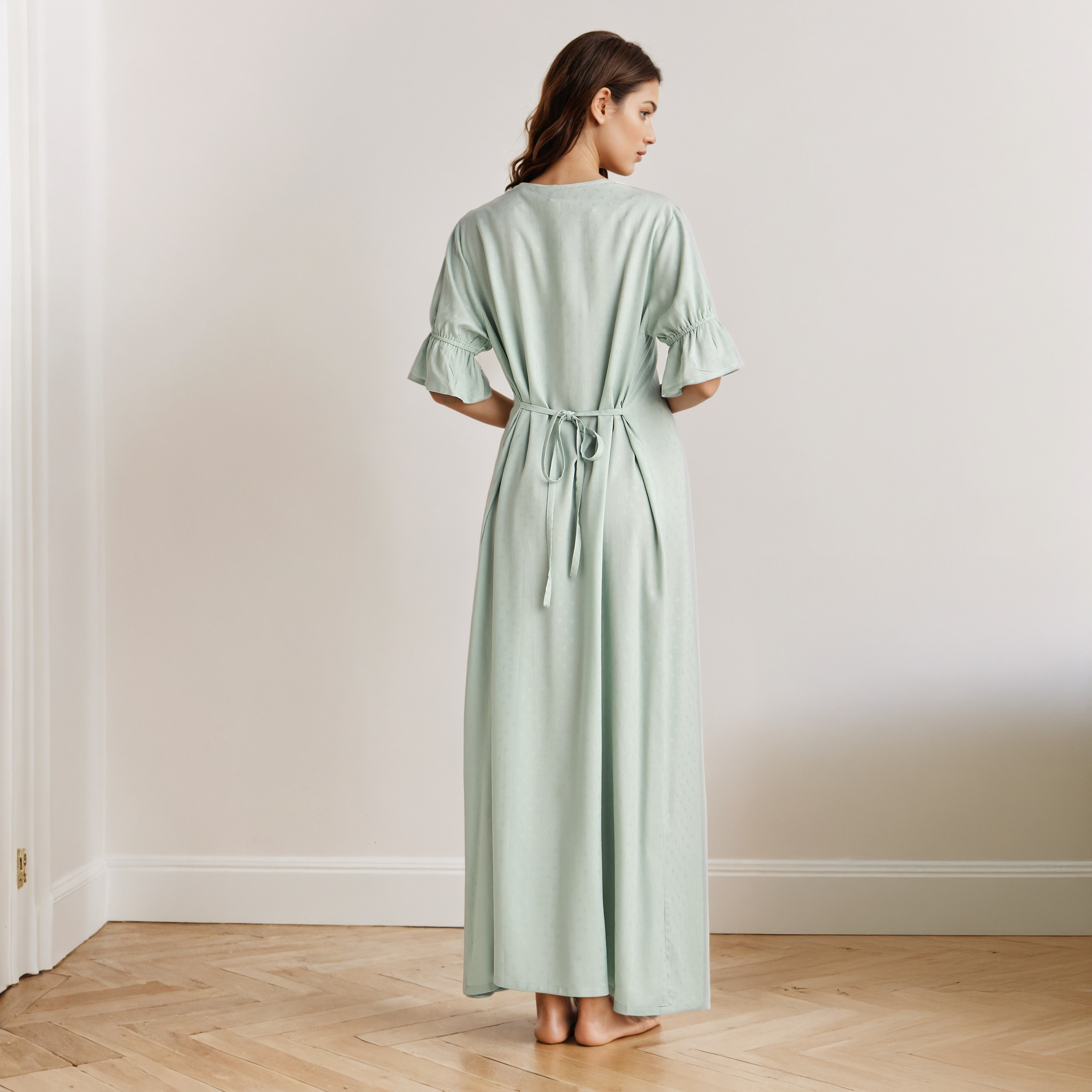 فستان نوم ماكسي فيسكوز بتطريز-women-clothing-nightwear-nighties-image-2