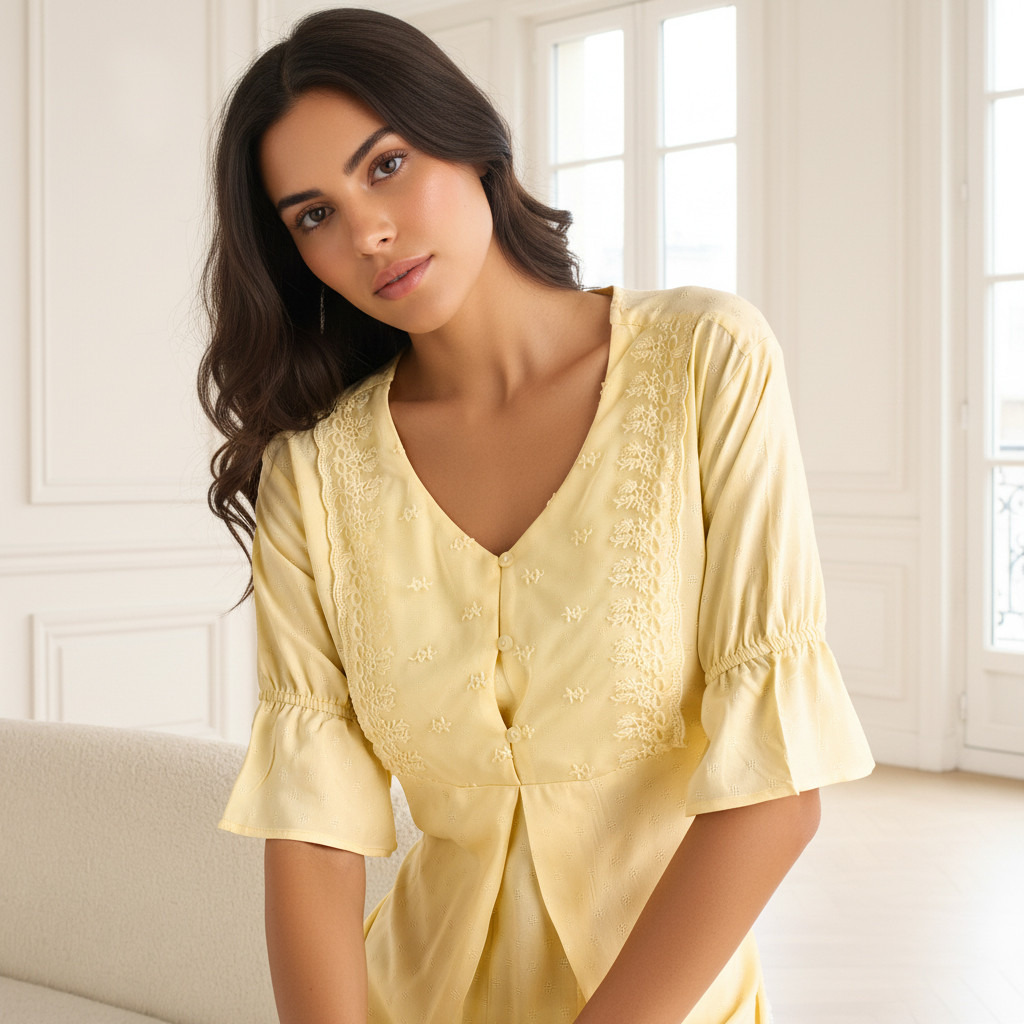 Nighty Maxi Length Viscose with Embroidery-women-clothing-nightwear-nighties-image-3