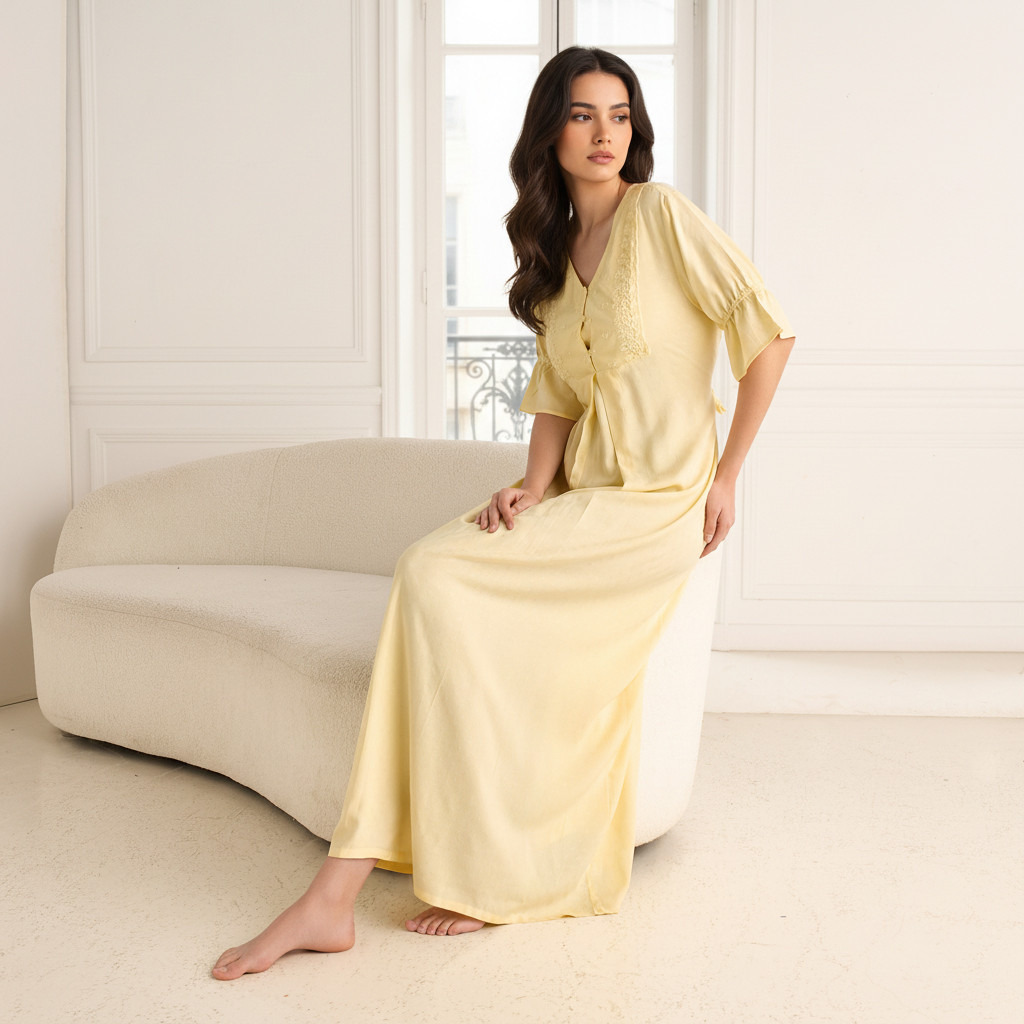 Nighty Maxi Length Viscose with Embroidery-women-clothing-nightwear-nighties-image-6